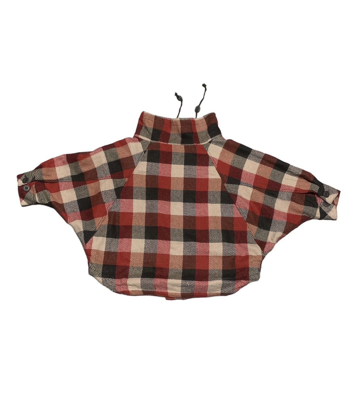 If Six Was Nine Vintage Japanese Pure Casual Tetsu Plaid Wool Jacket Poncho Size US M / EU 48-50 / 2 - 2 Thumbnail