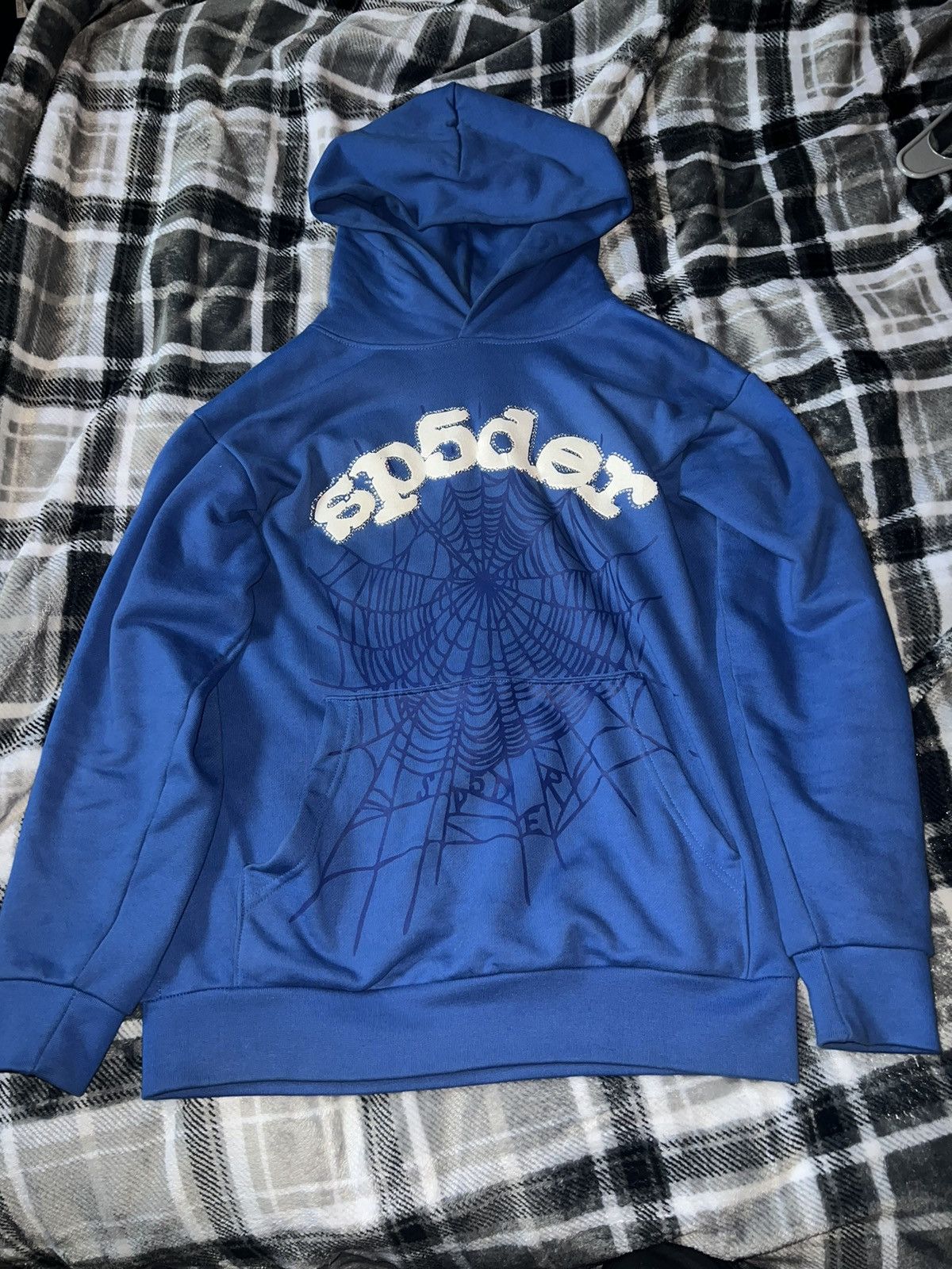 Spider Worldwide Blue Rhinestone sp5der hoodie | Grailed