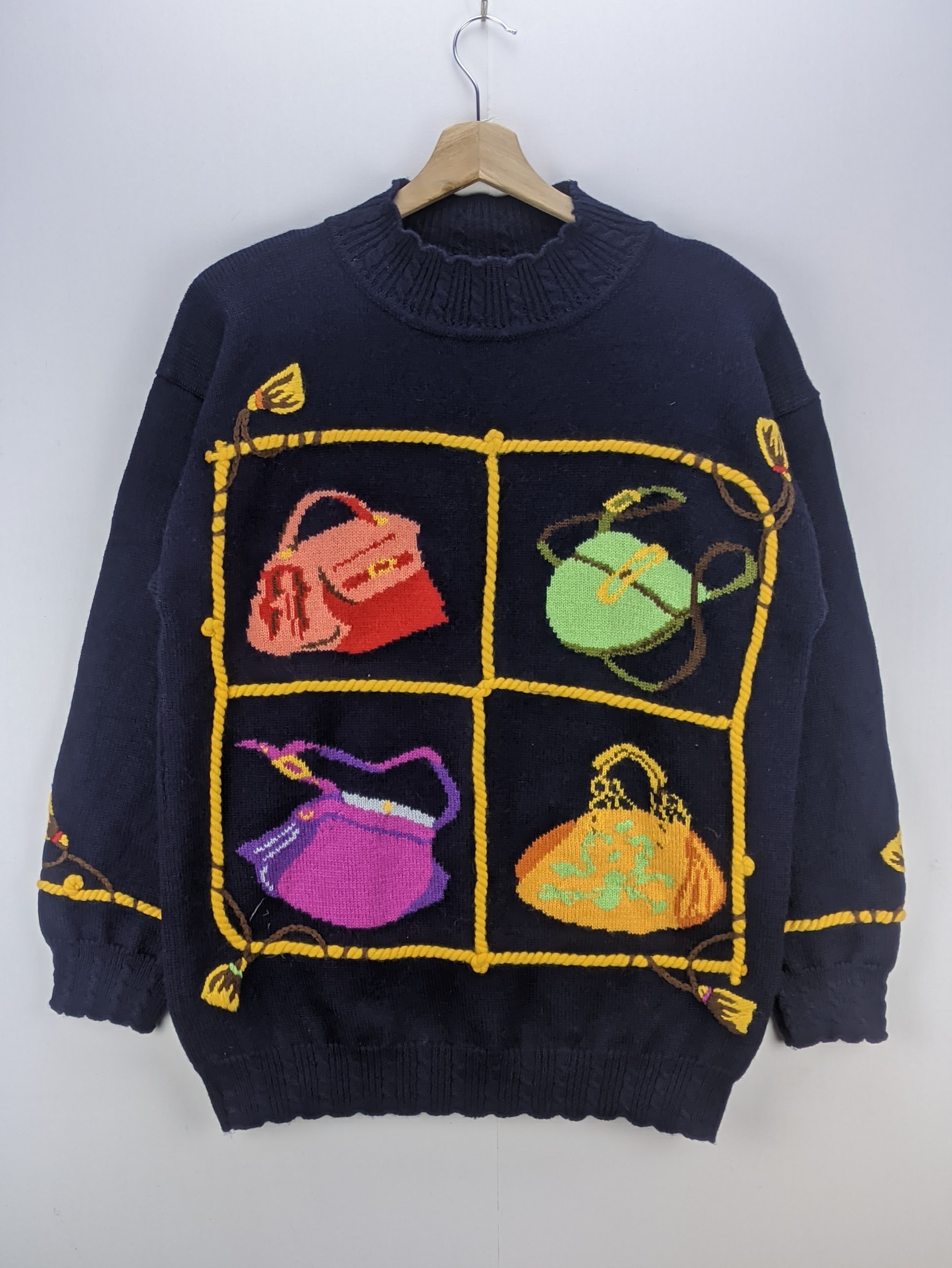 image of Coloured Cable Knit Sweater x Vintage Stealsvintage Knit Sweater Embroidery By N International in D