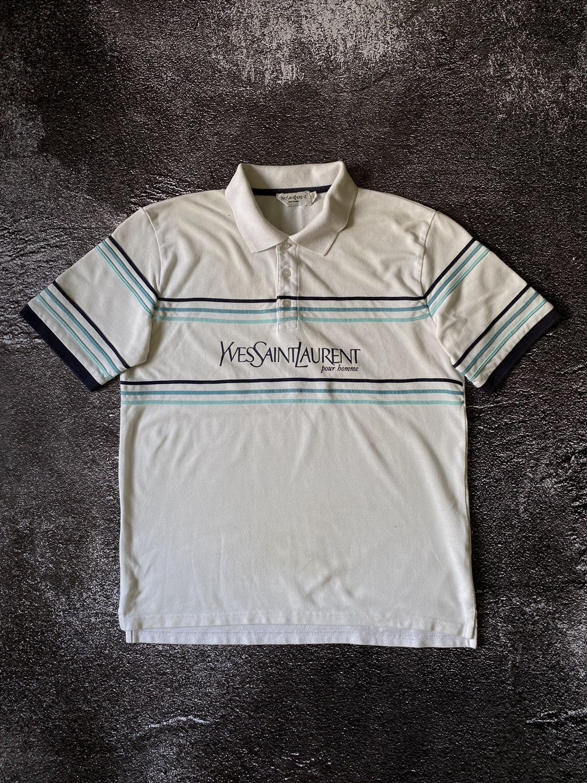 Yves Saint Laurent Yves Saint Laurent Polo T-shirt big logo Size US L / EU 52-54 / 3 - 1 Thumbnail