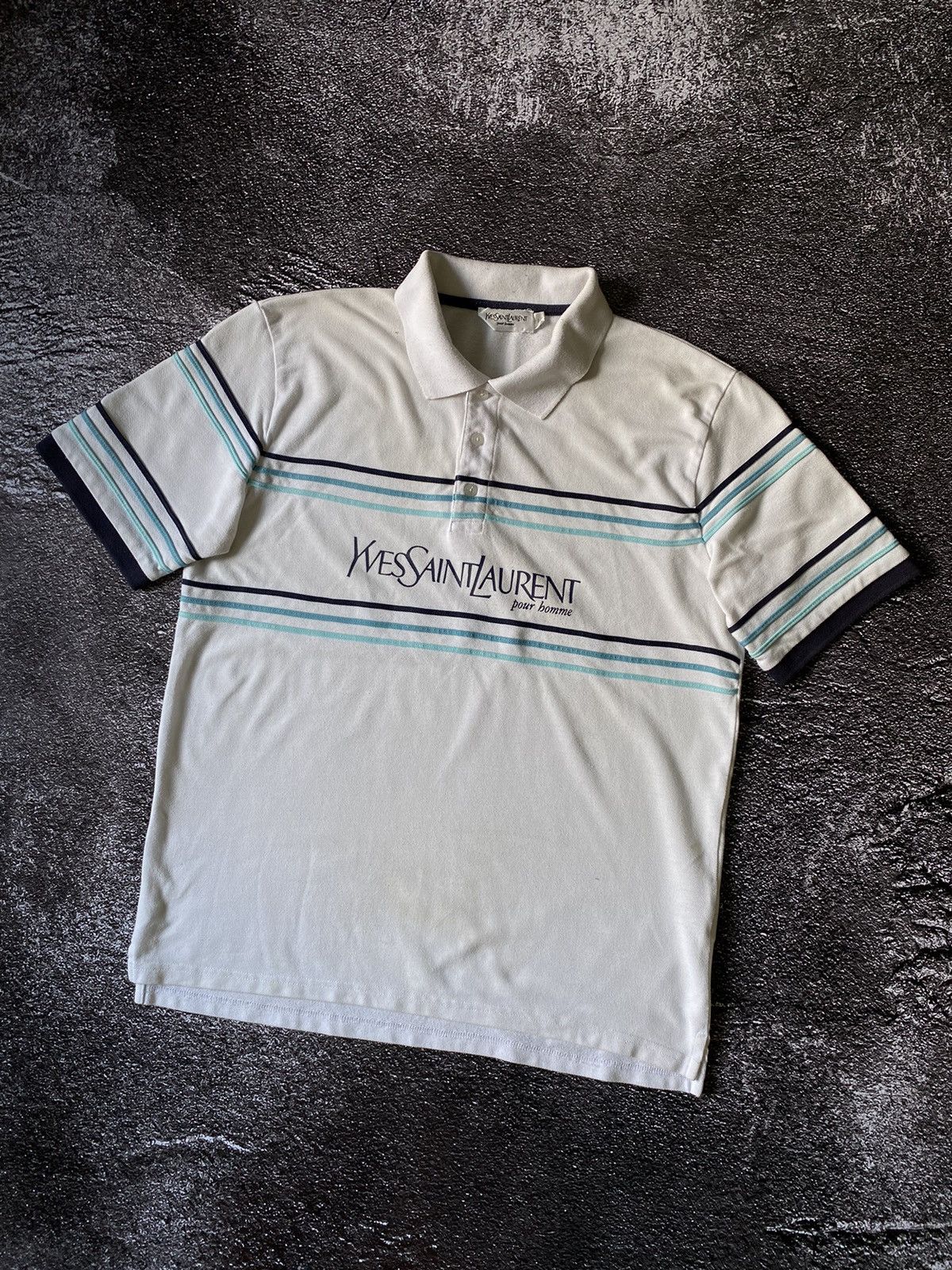 Yves Saint Laurent Yves Saint Laurent Polo T-shirt big logo Size US L / EU 52-54 / 3 - 2 Thumbnail