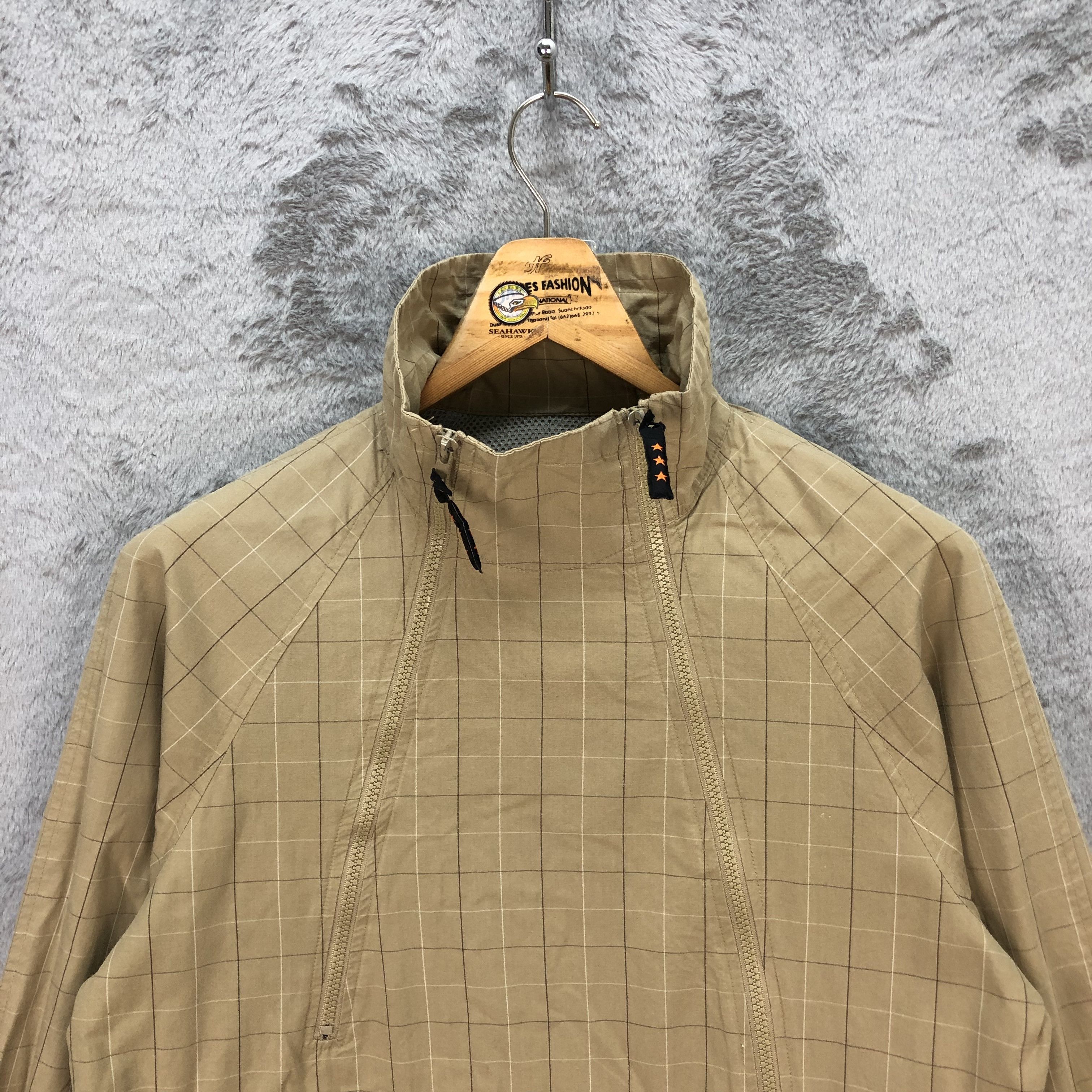 Japanese Brand Asymmetric Monkey Pockey Check / Plaid Jacket #5959-215 Size US M / EU 48-50 / 2 - 2 Thumbnail