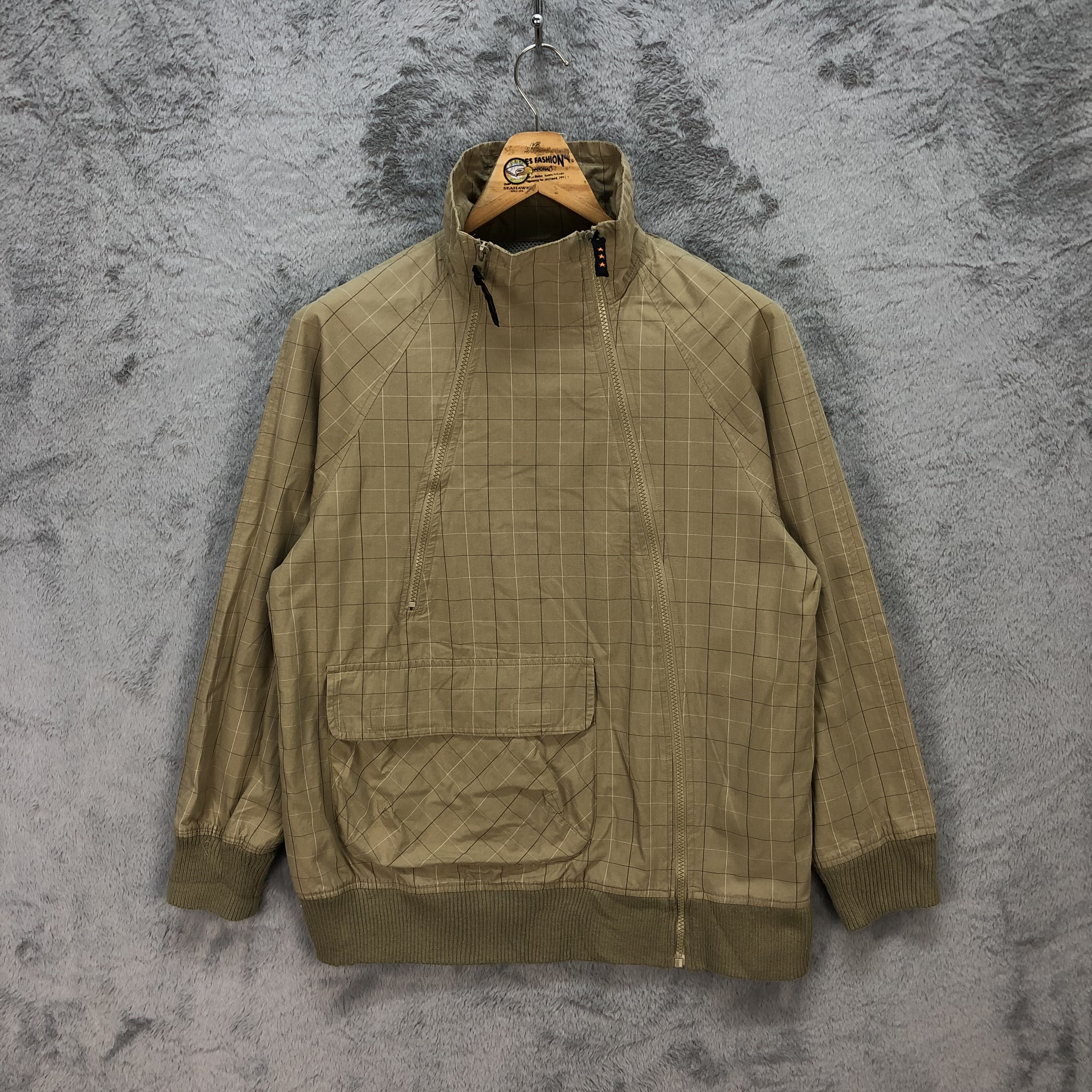 Japanese Brand Asymmetric Monkey Pockey Check / Plaid Jacket #5959-215 Size US M / EU 48-50 / 2 - 1 Thumbnail
