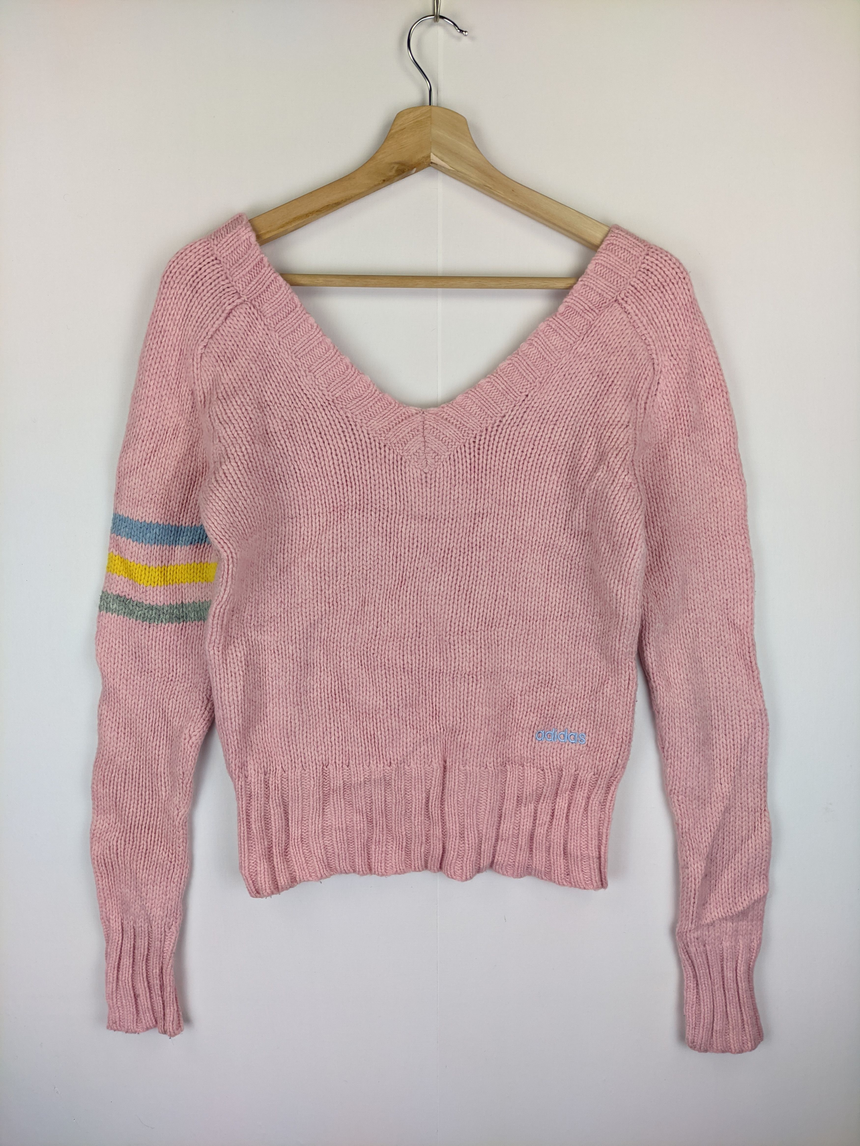 Adidas Steals🔥Adidas Cable Knit Sweater V Neck Size S / US 4 / IT 40 - 2 Thumbnail