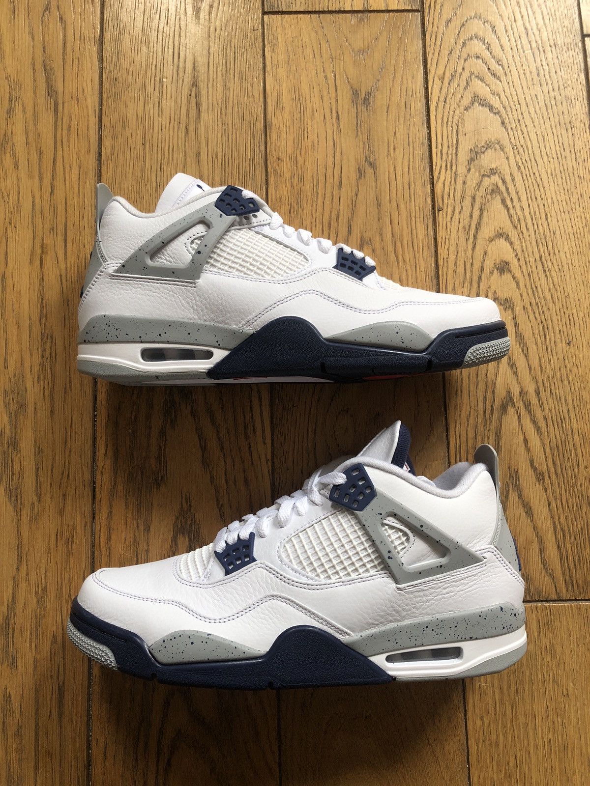 Pre-owned Jordan Nike Air Jordan 4 Midnight Navy Shoes In White