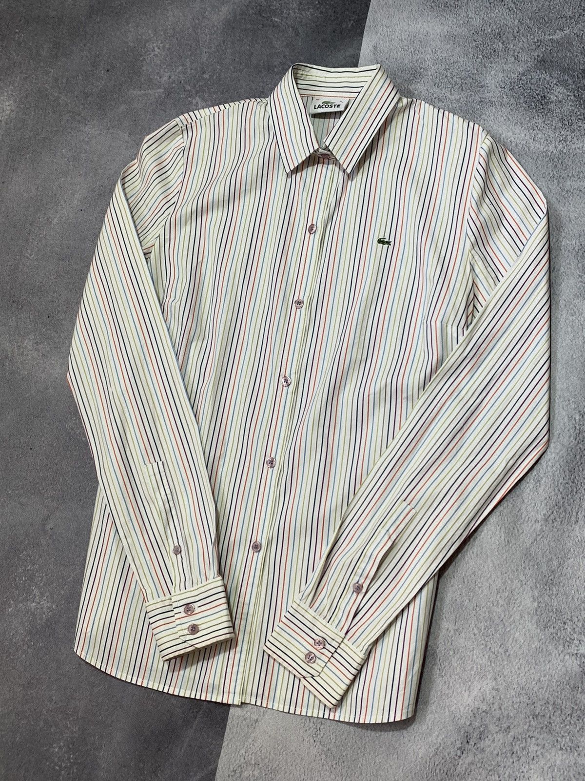 Lacoste × Vintage Vintage Y2K Lacoste striped shirt streetwear style size XS Size XS / US 0-2 / IT 36-38 - 2 Thumbnail