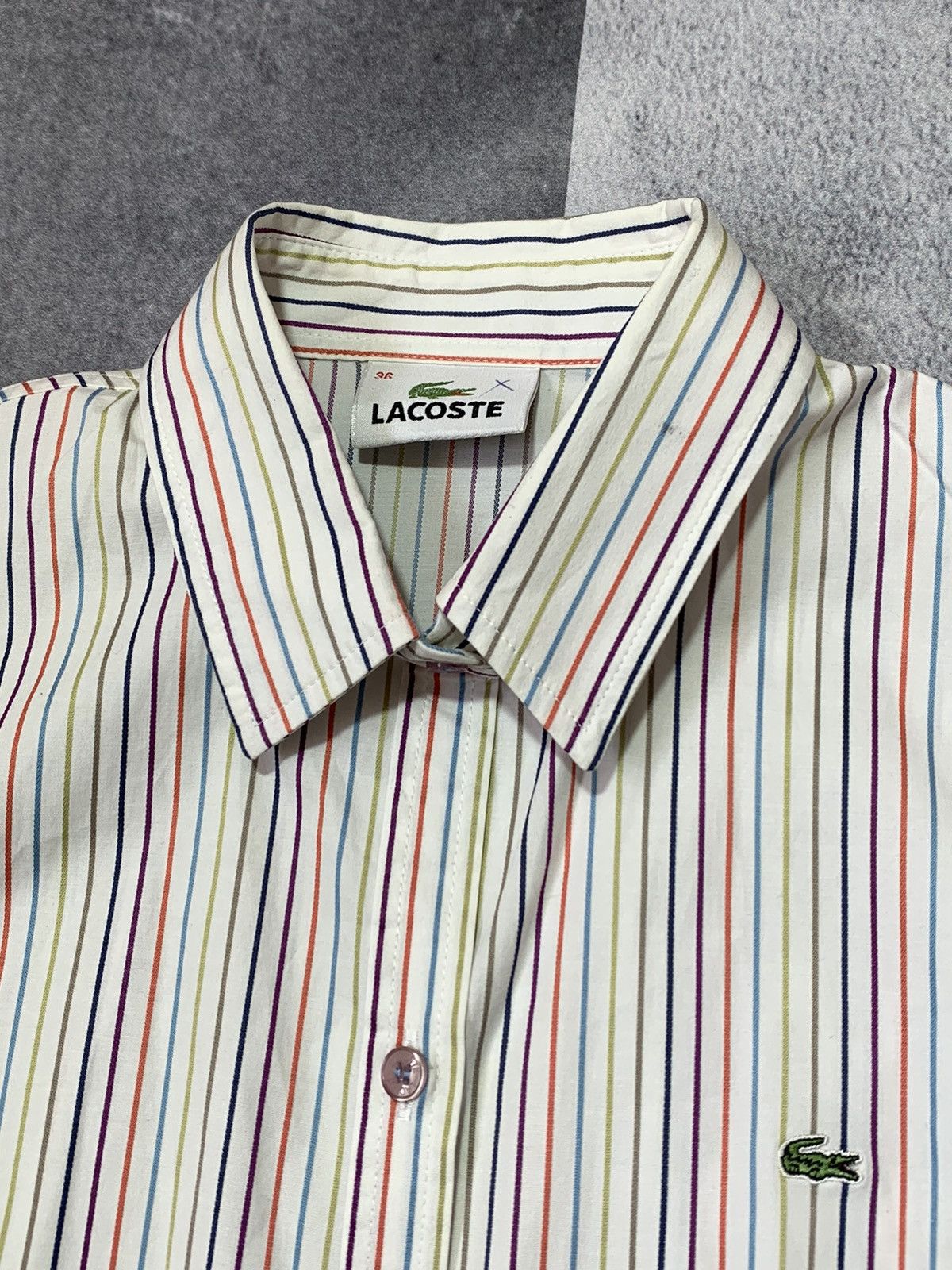 Lacoste × Vintage Vintage Y2K Lacoste striped shirt streetwear style size XS Size XS / US 0-2 / IT 36-38 - 3 Thumbnail