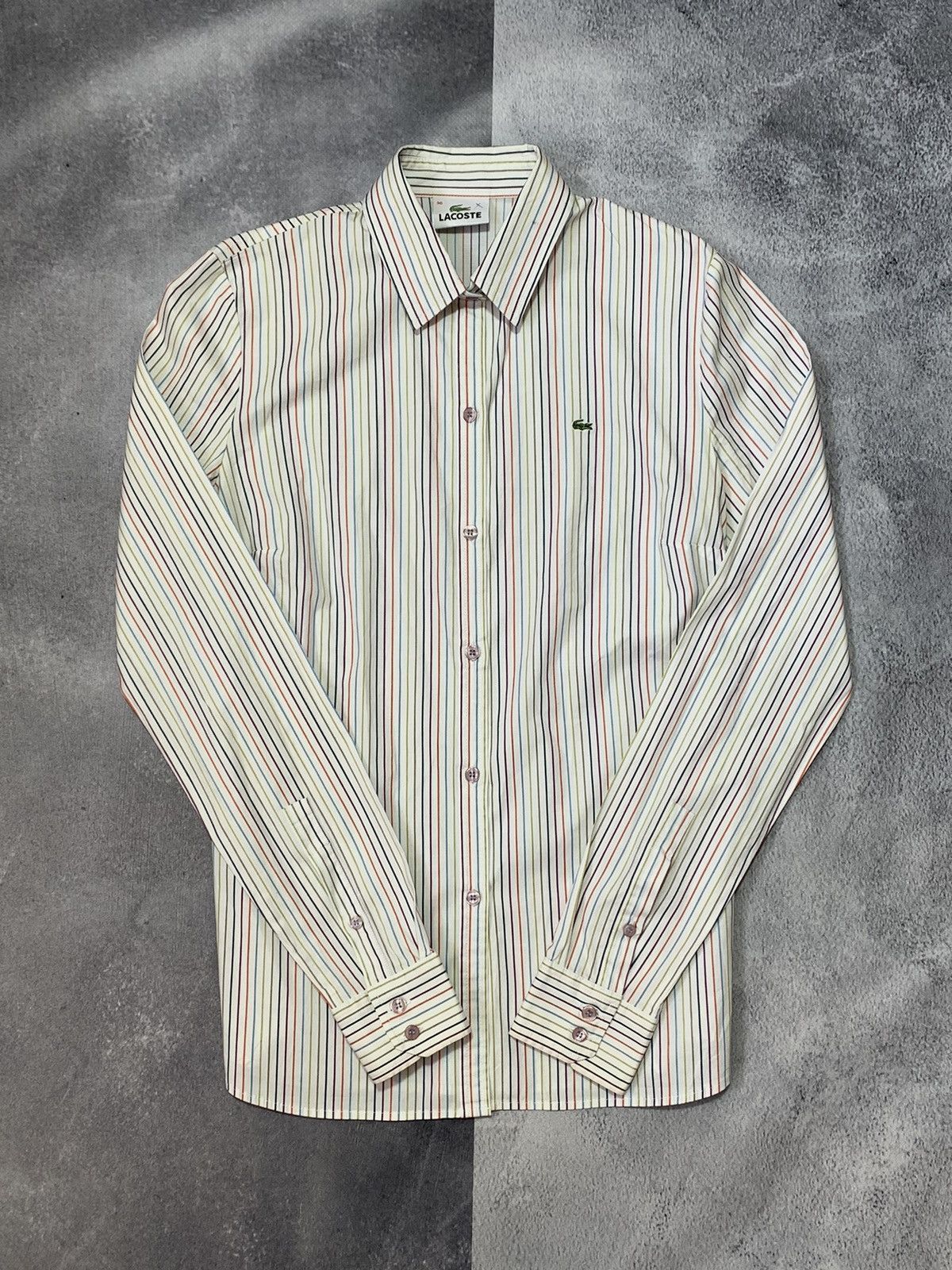 Lacoste × Vintage Vintage Y2K Lacoste striped shirt streetwear style size XS Size XS / US 0-2 / IT 36-38 - 1 Thumbnail