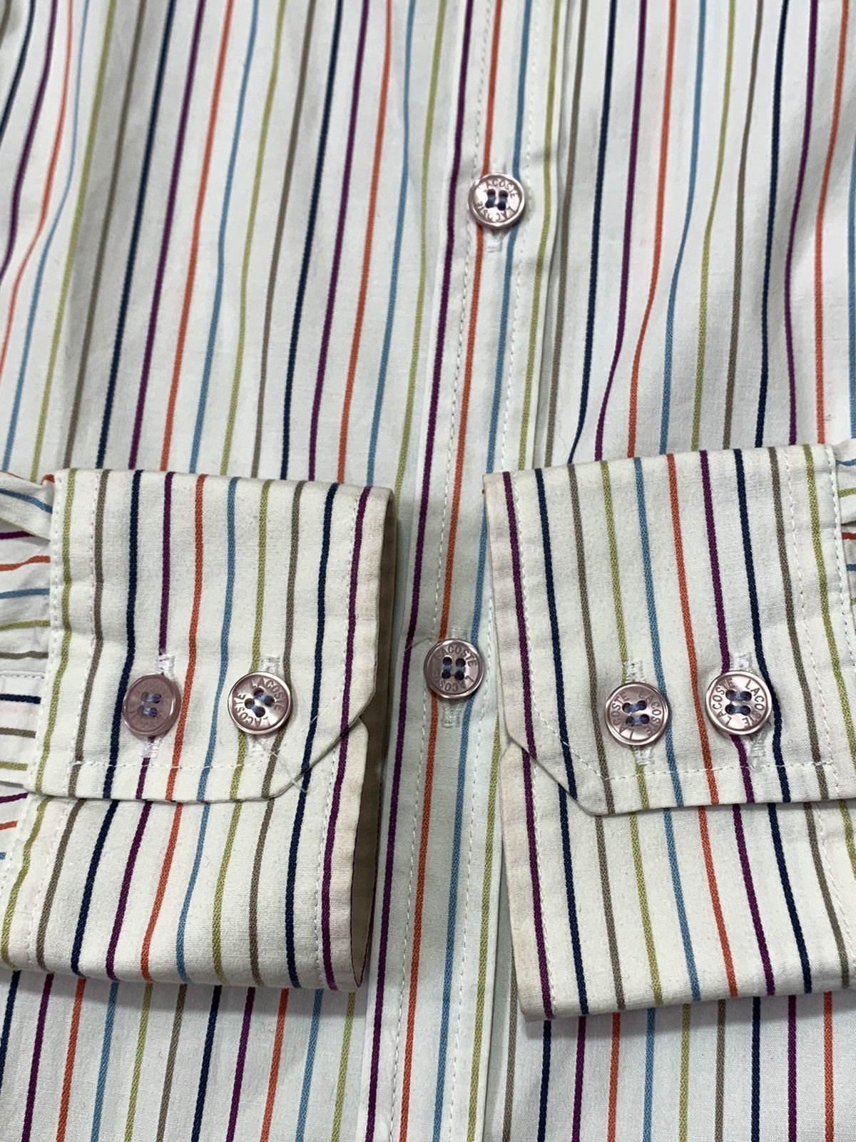 Lacoste × Vintage Vintage Y2K Lacoste striped shirt streetwear style size XS Size XS / US 0-2 / IT 36-38 - 5 Thumbnail
