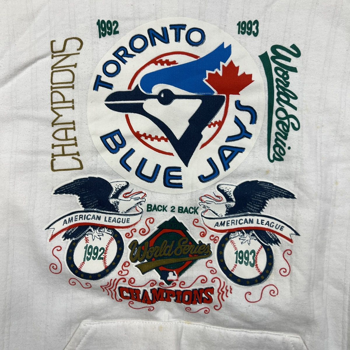 MLB VTG 1993 Toronto Blue Jays World Series Back 2 Back Hoodie Size US M / EU 48-50 / 2 - 2 Thumbnail
