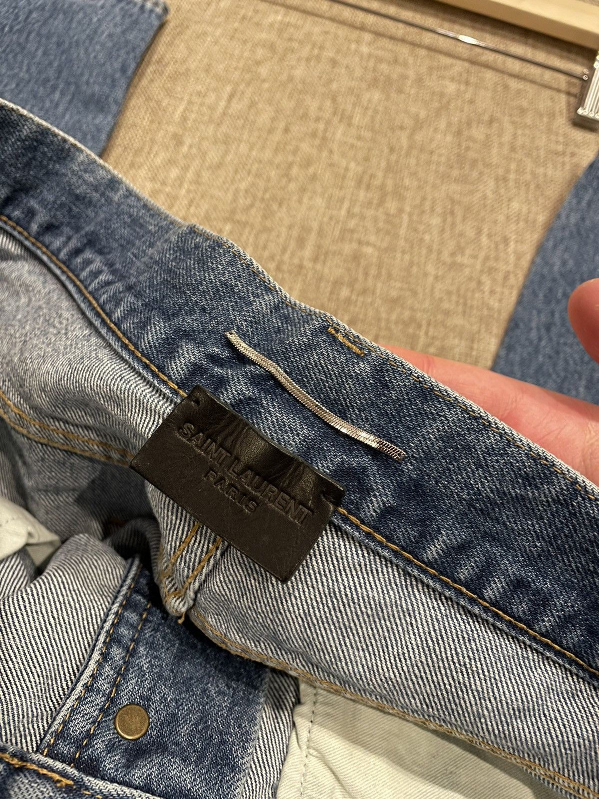 Saint Laurent Paris Saint Laurent Paris D14 Embroidered Logo Vintage Blue Jeans Size US 32 / EU 48 - 7 Thumbnail