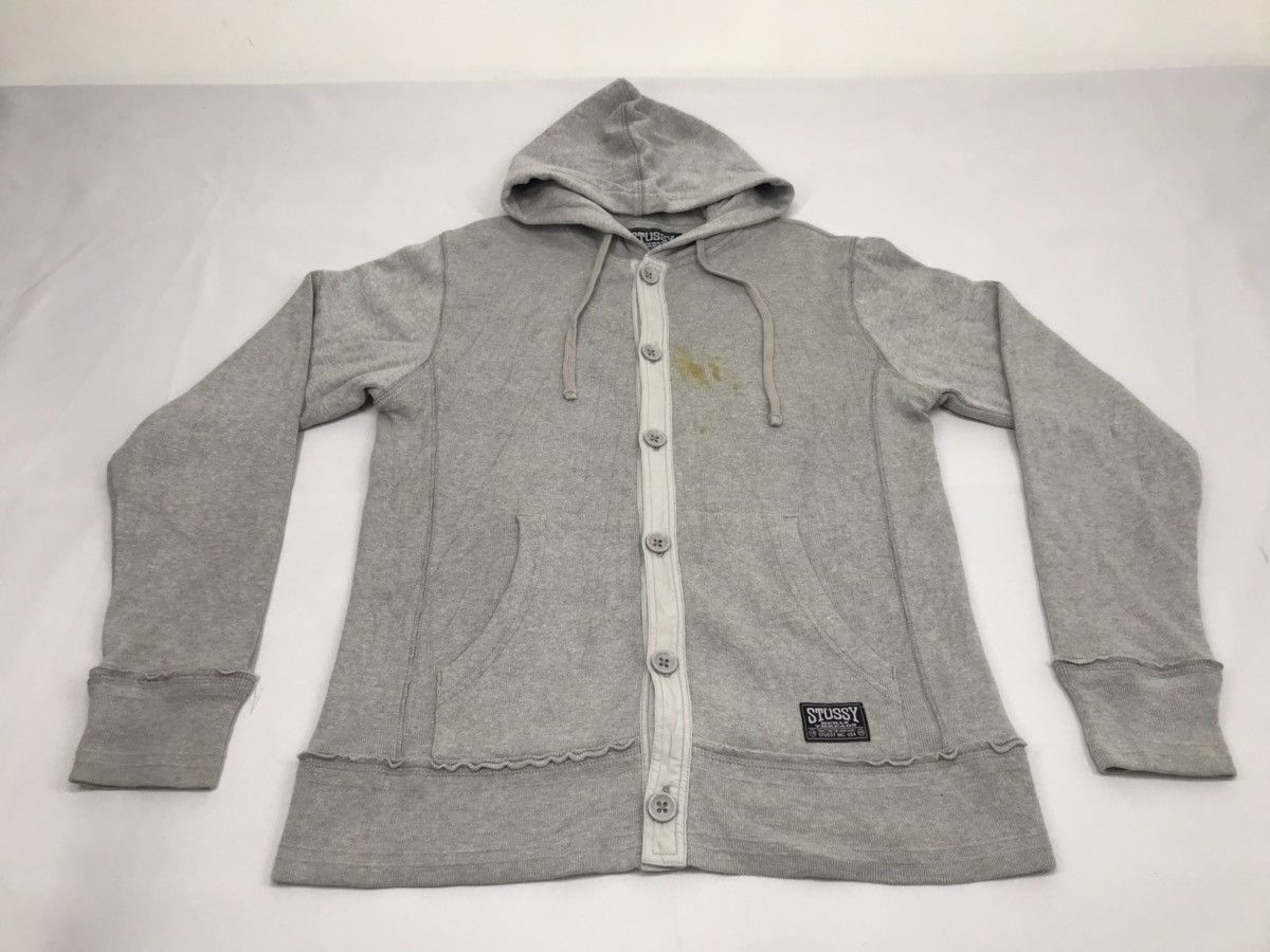 Stussy Burly Threads Sweatshirt Hoodie Button Front