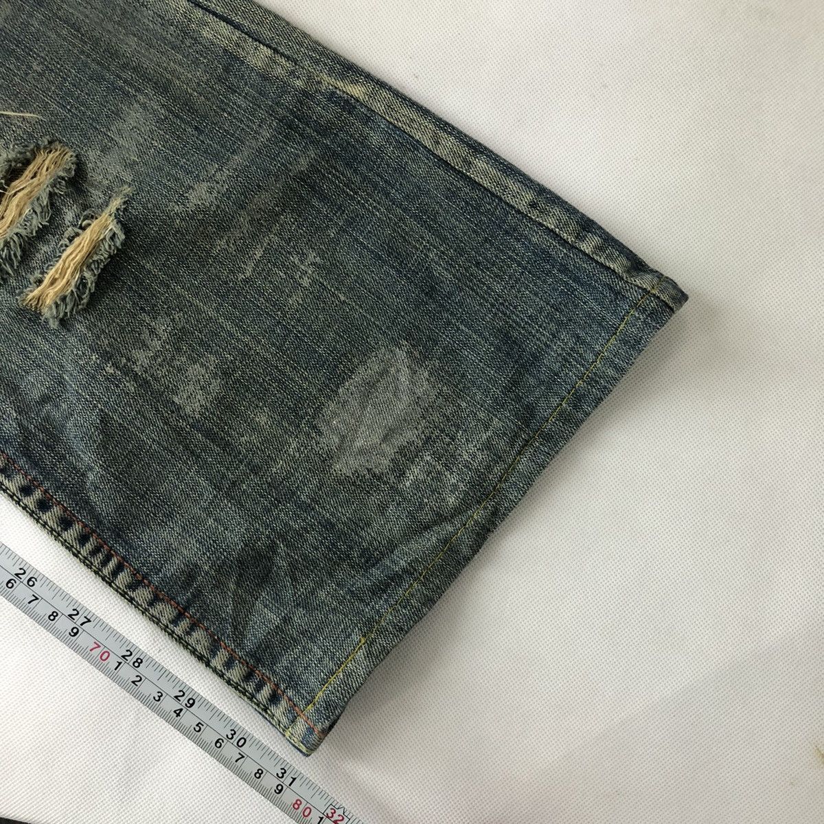 If Six Was Nine × Japanese Brand Flare jeans☠️Agate rippe Distressed Bootcut denim pant Size US 32 / EU 48 - 15 Thumbnail