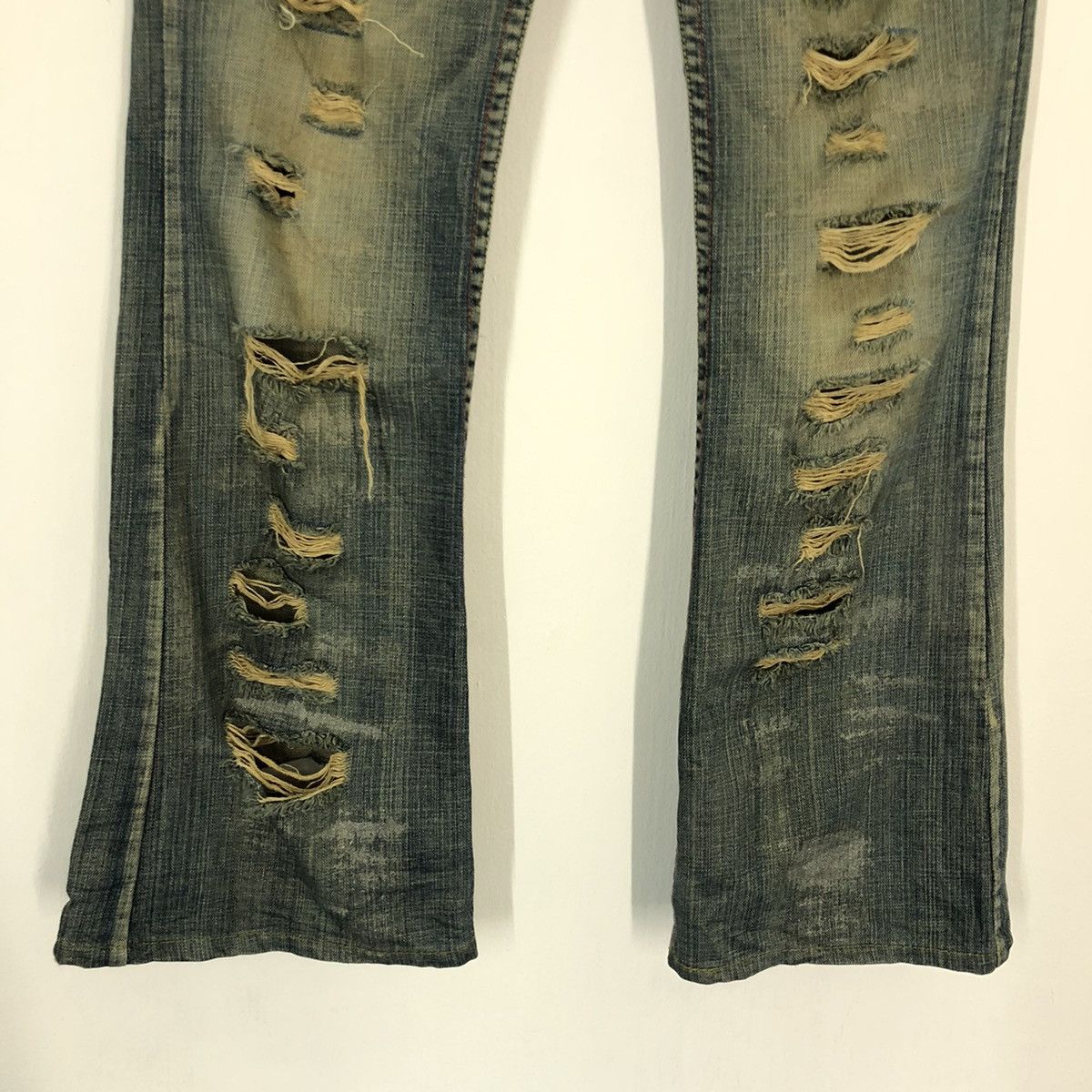 If Six Was Nine × Japanese Brand Flare jeans☠️Agate rippe Distressed Bootcut denim pant Size US 32 / EU 48 - 4 Thumbnail
