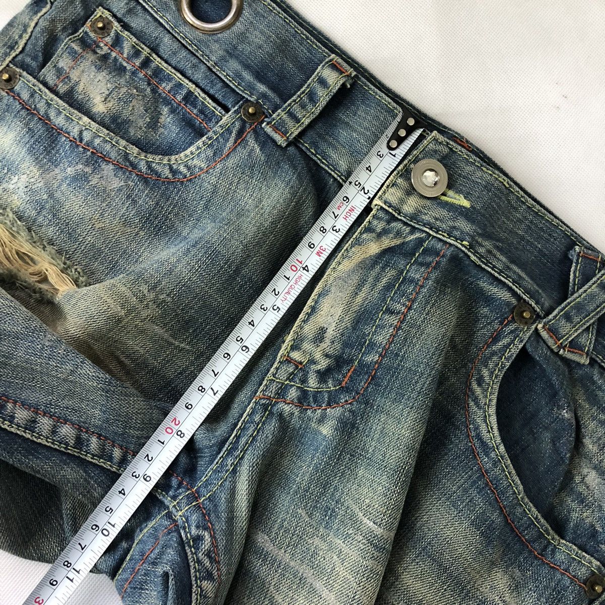 If Six Was Nine × Japanese Brand Flare jeans☠️Agate rippe Distressed Bootcut denim pant Size US 32 / EU 48 - 11 Thumbnail