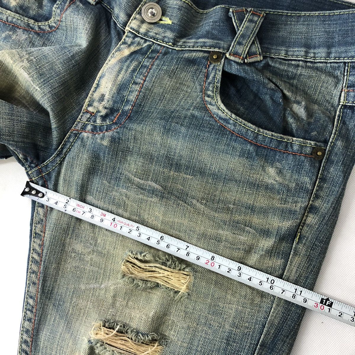 If Six Was Nine × Japanese Brand Flare jeans☠️Agate rippe Distressed Bootcut denim pant Size US 32 / EU 48 - 12 Thumbnail