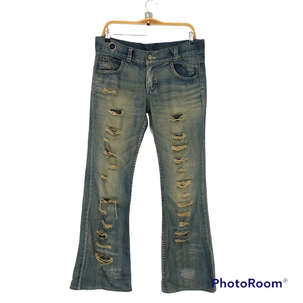 Flare jeans☠️Agate rippe Distressed Bootcut denim pant