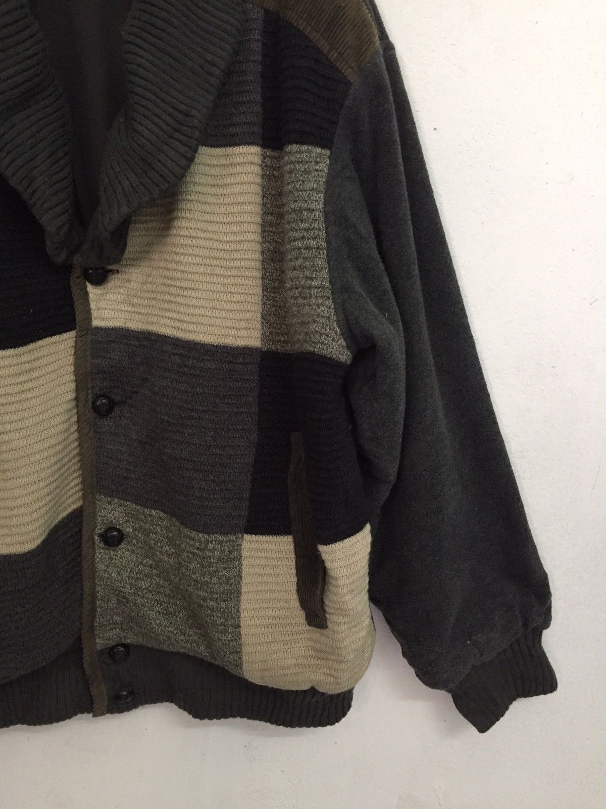Japanese Brand Patch Style Mix Knitwear Fleece Jacket Design Size US L / EU 52-54 / 3 - 7 Thumbnail
