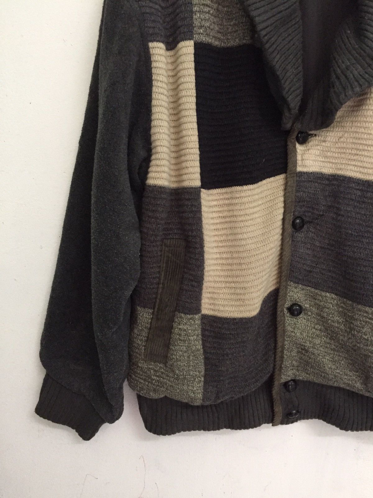 Japanese Brand Patch Style Mix Knitwear Fleece Jacket Design Size US L / EU 52-54 / 3 - 6 Thumbnail