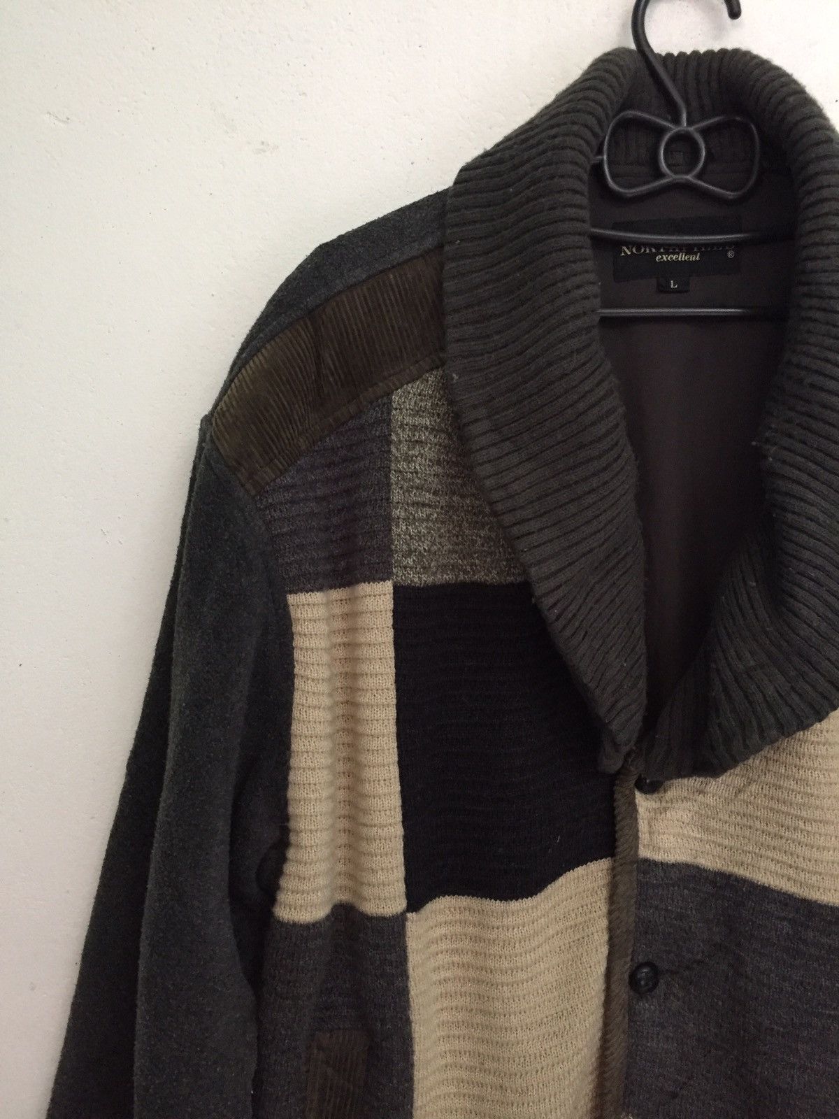 Japanese Brand Patch Style Mix Knitwear Fleece Jacket Design Size US L / EU 52-54 / 3 - 5 Thumbnail