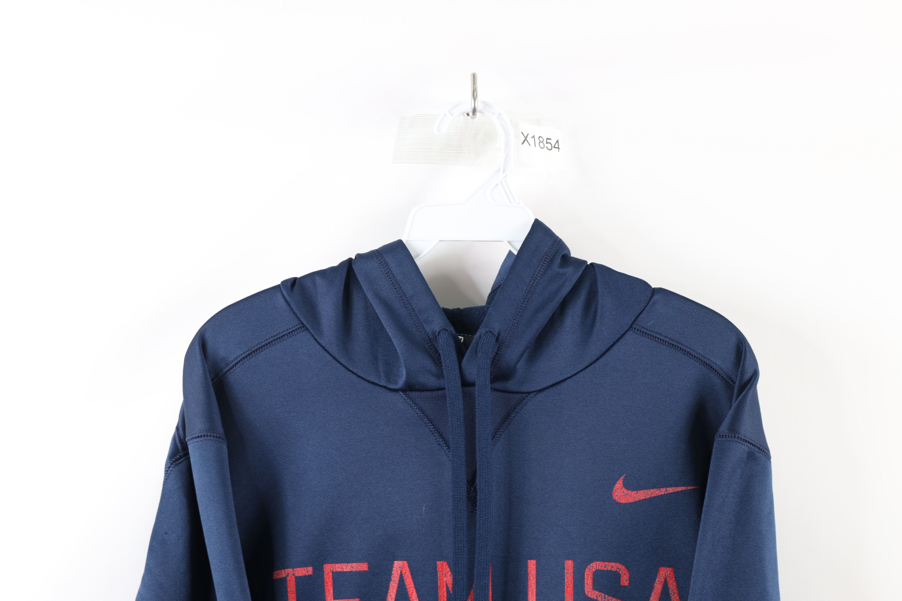 Vintage Nike Team USA Lacrosse Spell Out Hoodie Sweatshirt Blue Size US M / EU 48-50 / 2 - 2 Thumbnail