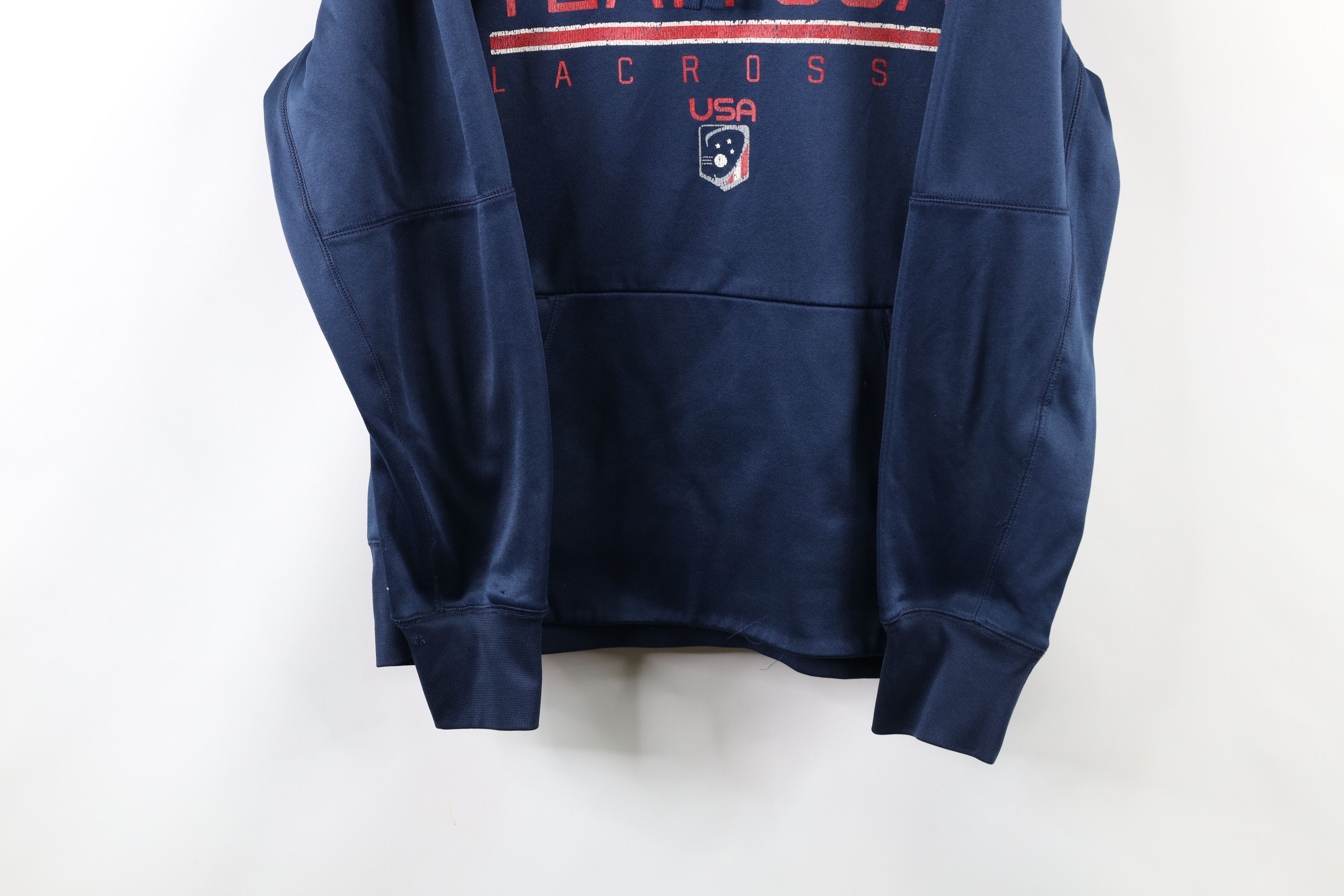 Vintage Nike Team USA Lacrosse Spell Out Hoodie Sweatshirt Blue Size US M / EU 48-50 / 2 - 3 Thumbnail