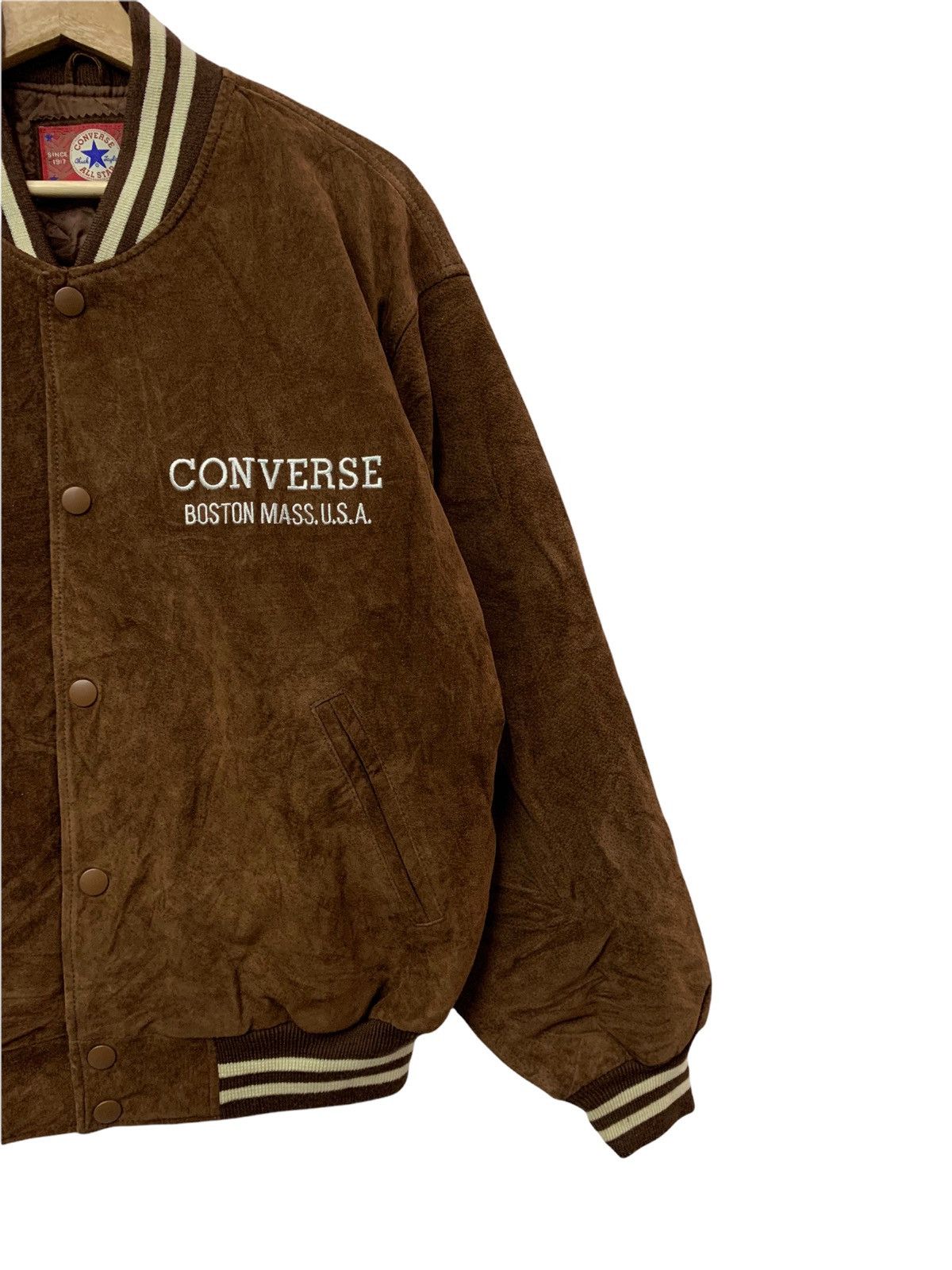 Converse 🔥VTG CONVERSE PIGSKIN LEATHER VARSITY JACKETS Size US L / EU 52-54 / 3 - 7 Thumbnail