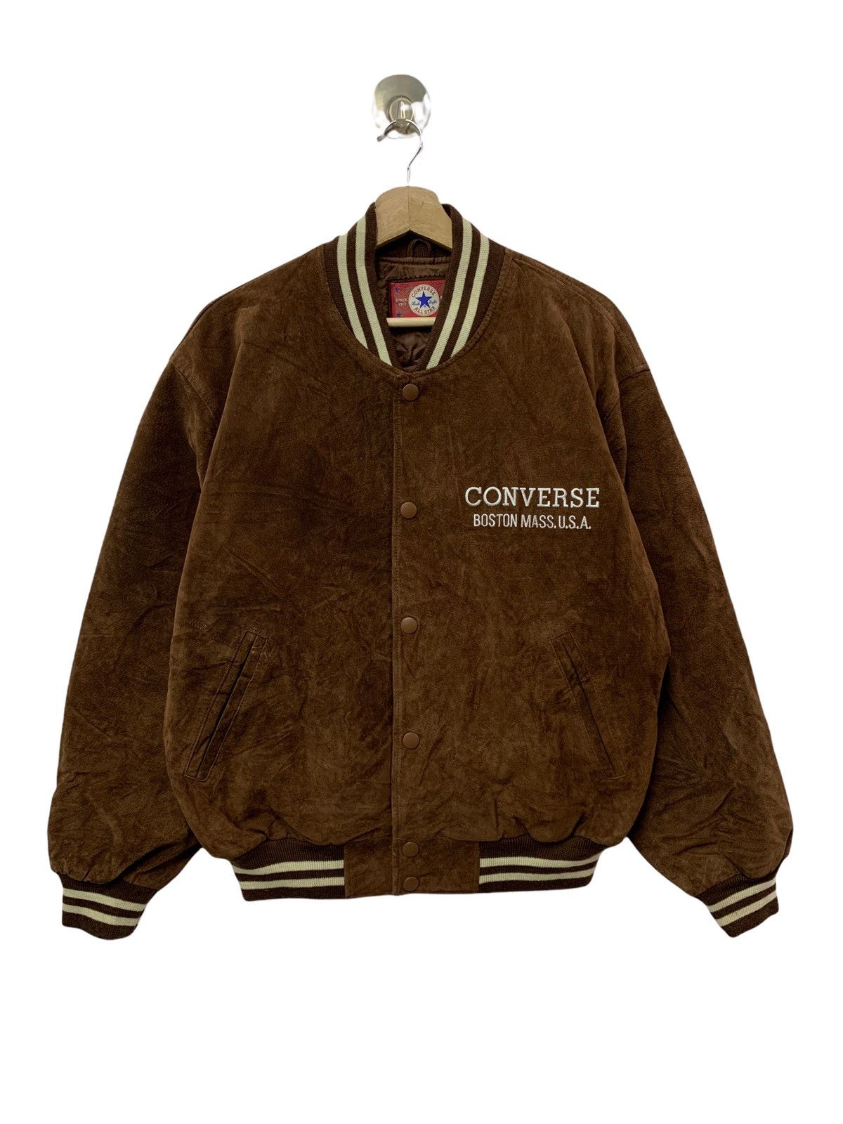Converse 🔥VTG CONVERSE PIGSKIN LEATHER VARSITY JACKETS Size US L / EU 52-54 / 3 - 5 Thumbnail