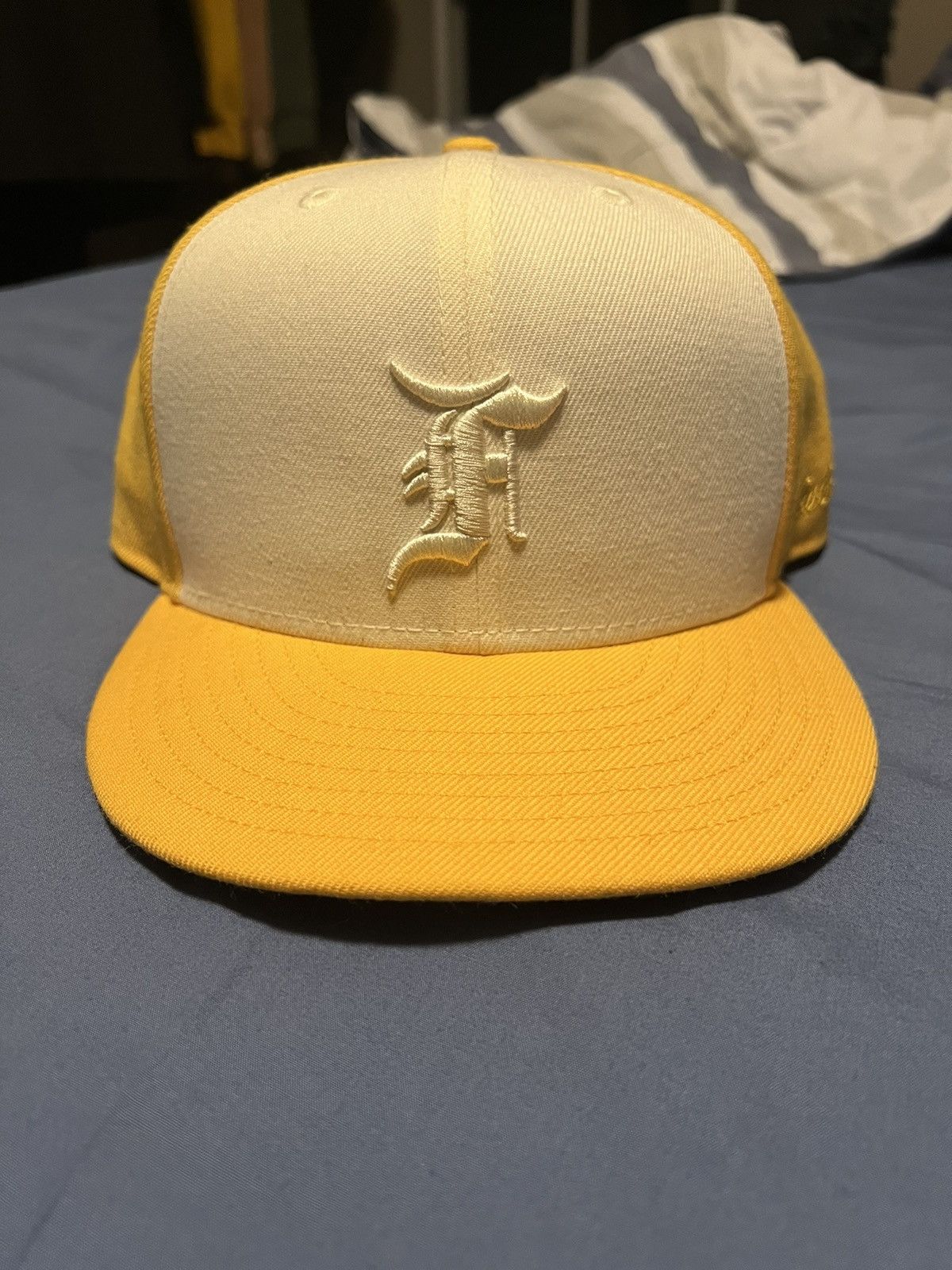 New Era Fear of god essentials new era yellow 7 5/8 | Grailed