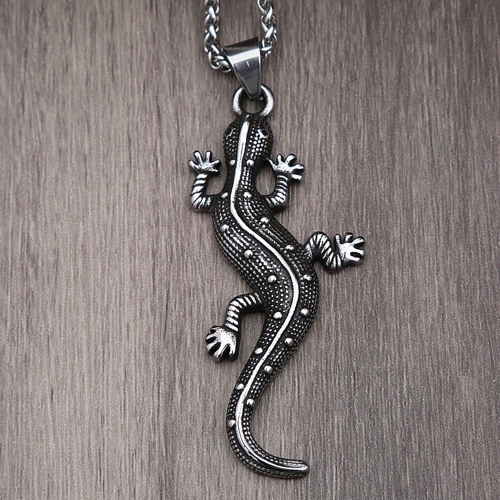 Jewelry Gothic Gecko Chameleon Pendant Necklace Size ONE SIZE - 4 Thumbnail