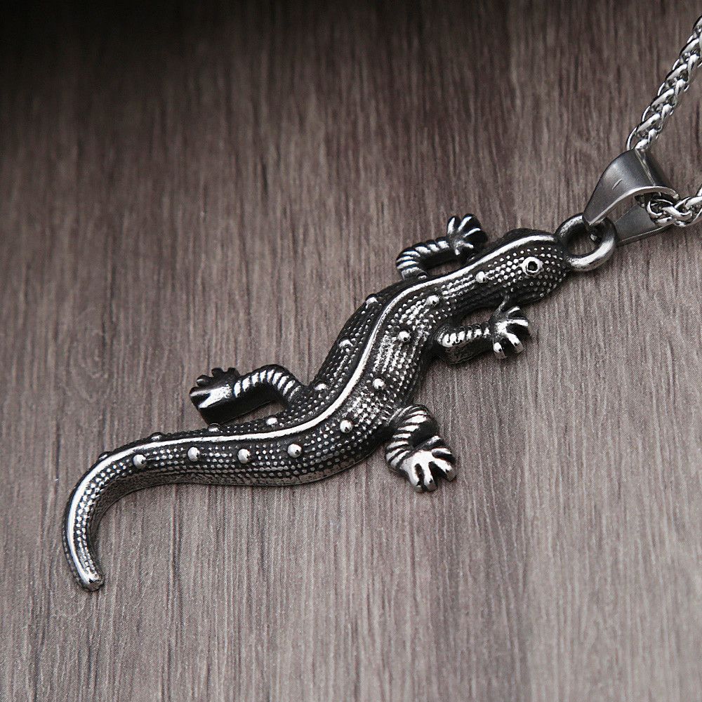 Jewelry Gothic Gecko Chameleon Pendant Necklace Size ONE SIZE - 2 Thumbnail