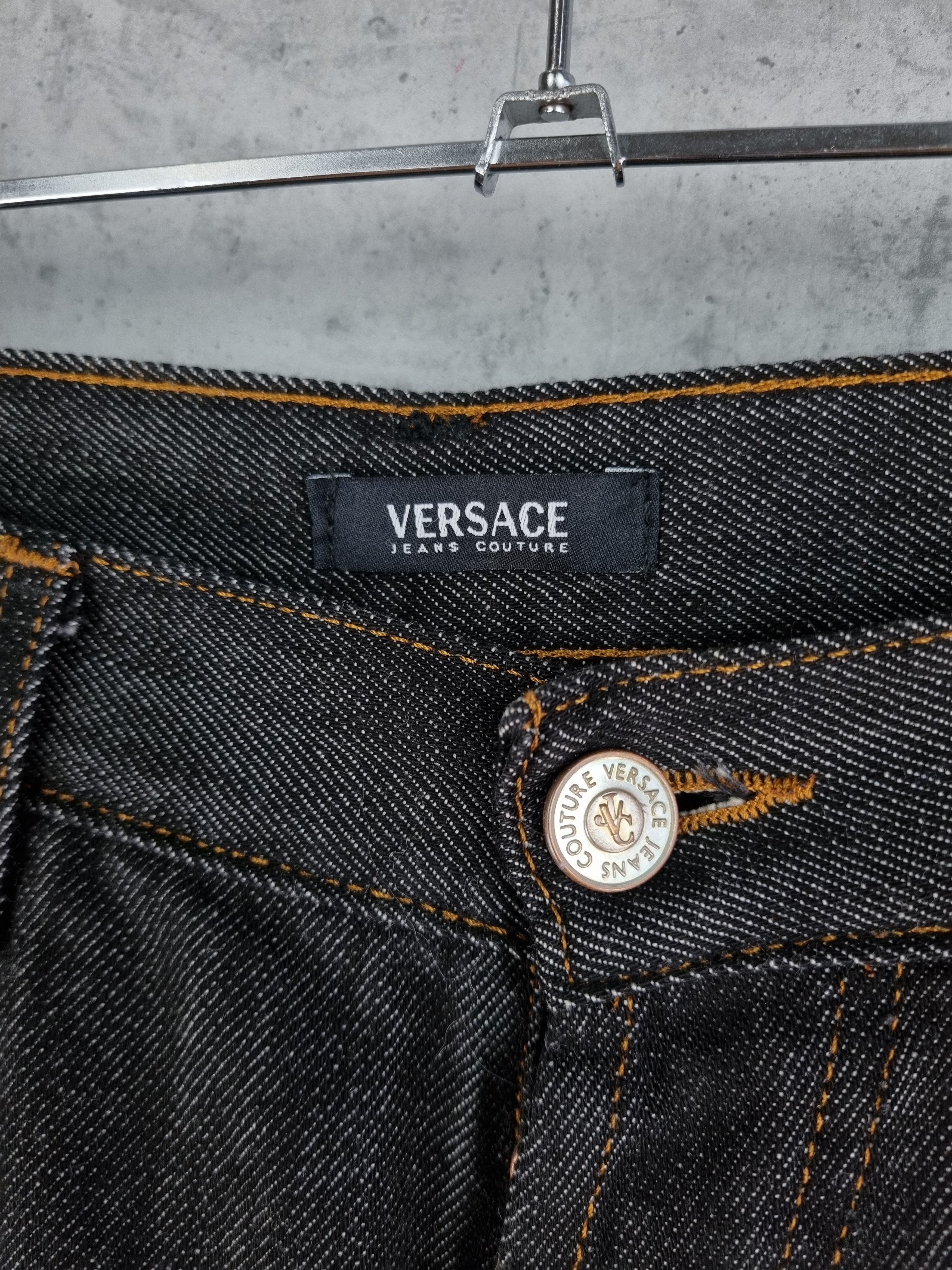 Versace × Versace Jeans Couture Versace Gold Embroidery Swarovski Emblem Denim Jeans Size US 32 / EU 48 - 9 Thumbnail