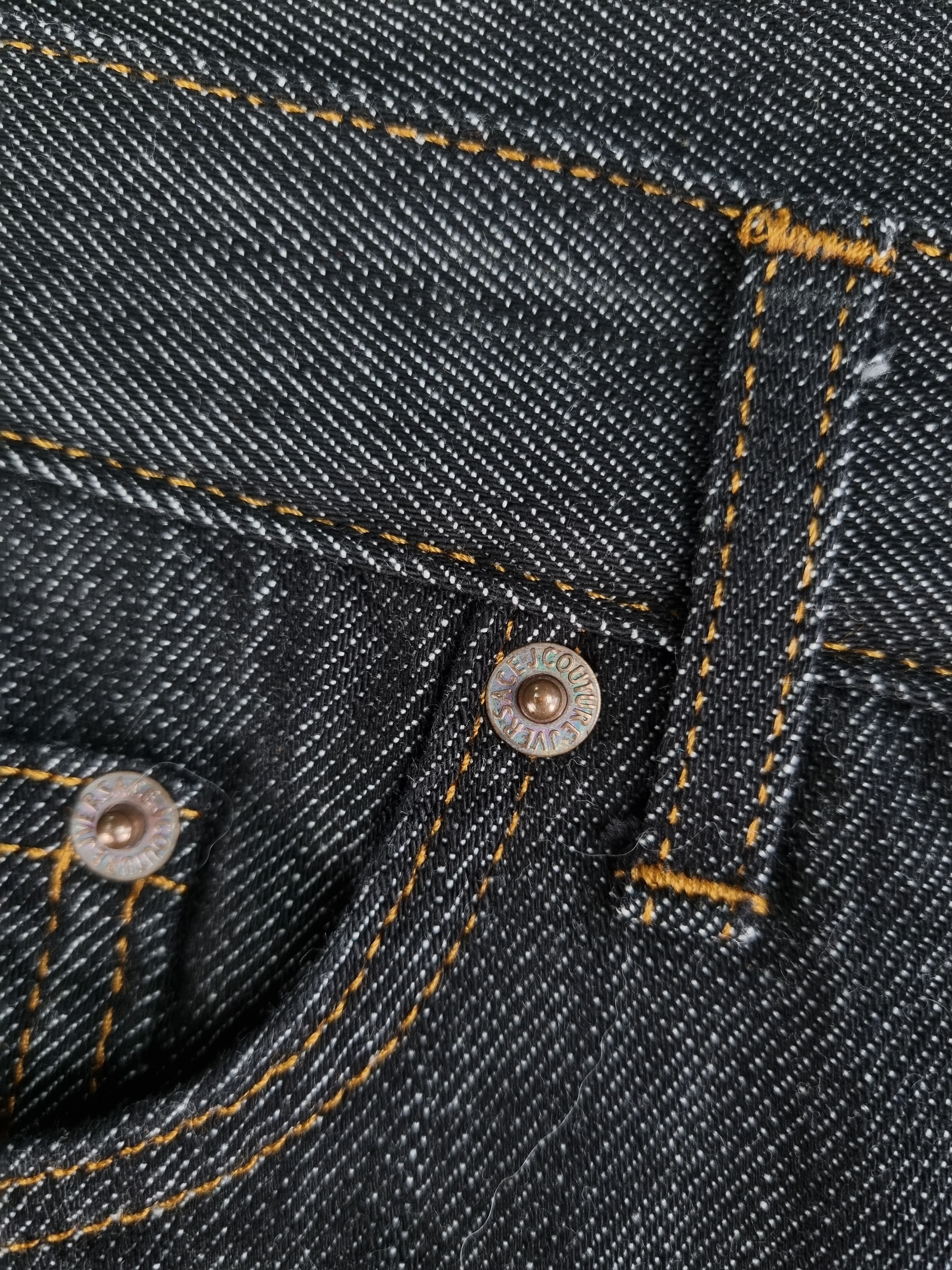 Versace × Versace Jeans Couture Versace Gold Embroidery Swarovski Emblem Denim Jeans Size US 32 / EU 48 - 14 Thumbnail