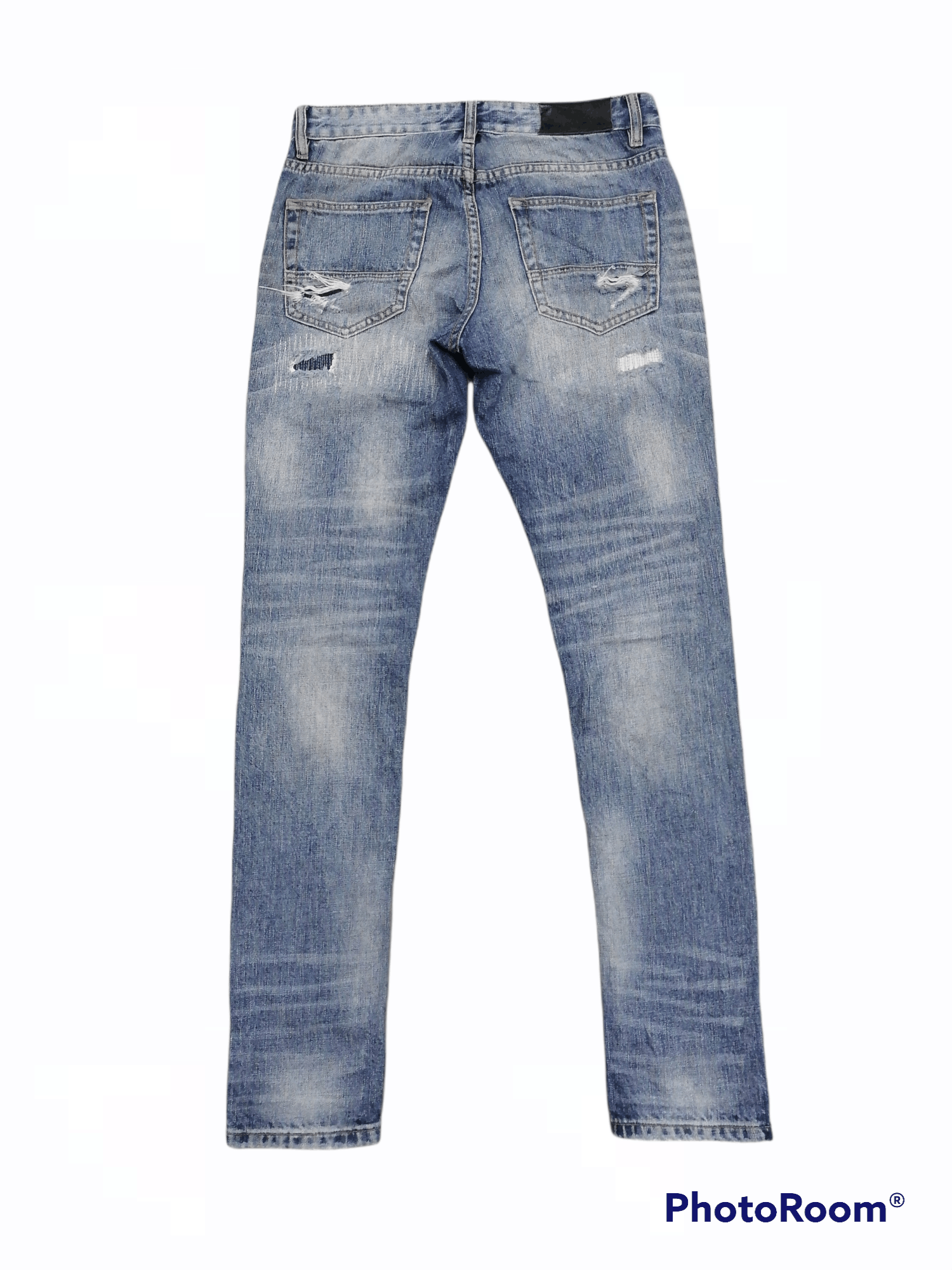Japanese Brand Embellish Rip Boro Patchwork Distressed Denim Skinny Pants Size US 31 - 6 Thumbnail