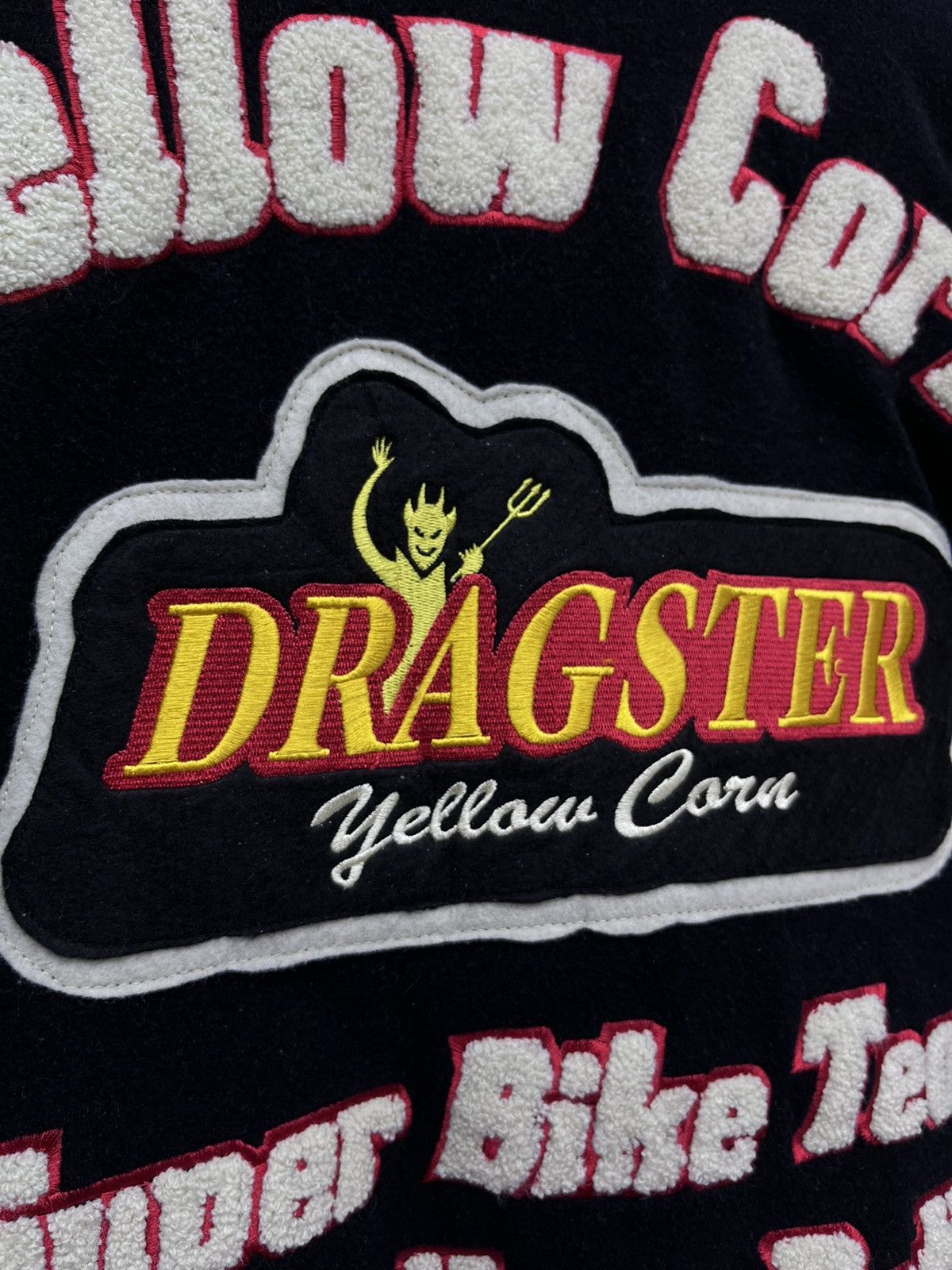 YELLOW CORN VERY RARE🔥VINTAGE DRAGSTER YELLOW CORN Biker Varsity Jacket Size US M / EU 48-50 / 2 - 3 Thumbnail