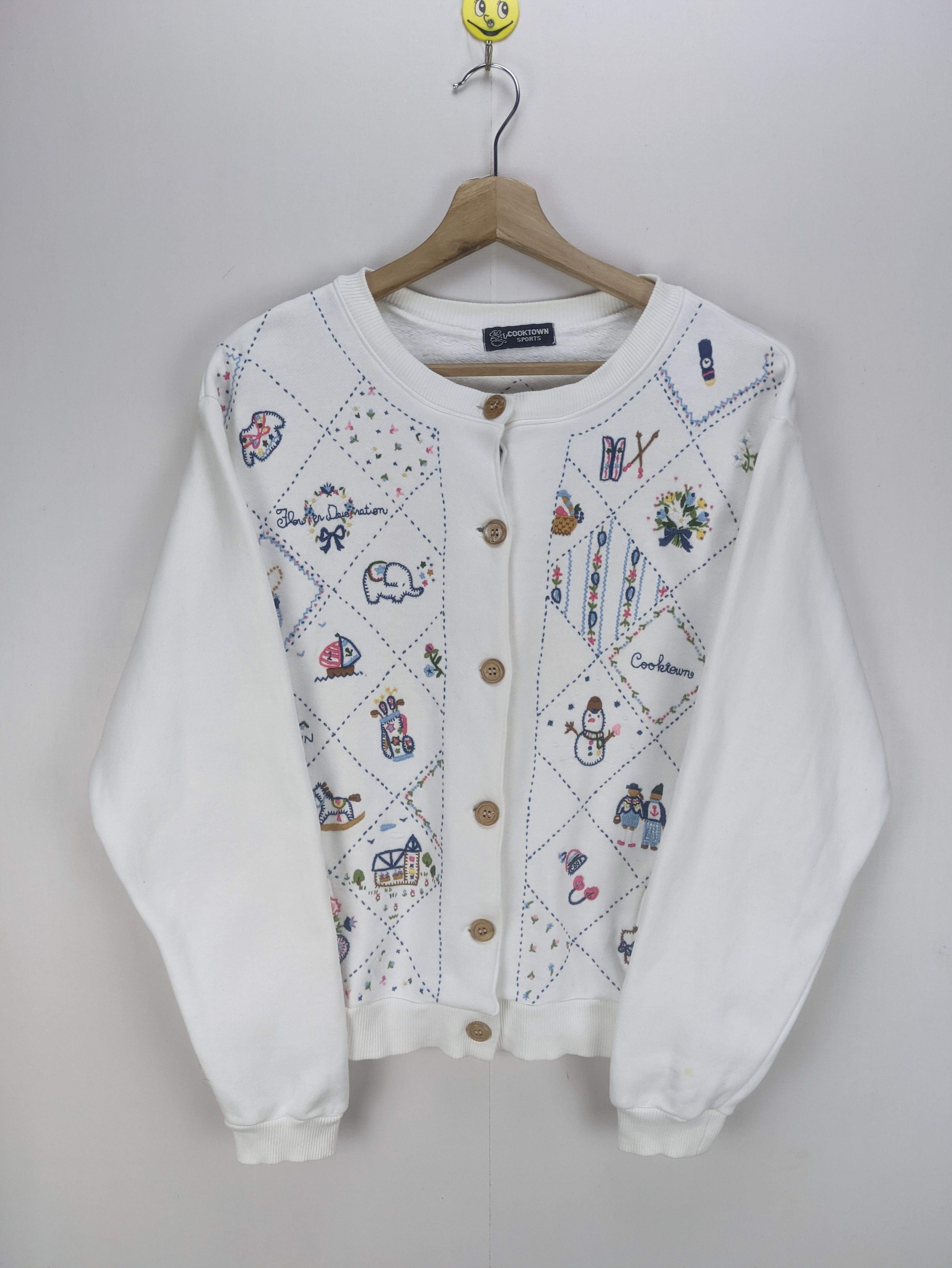 Japanese Brand Steals🔥Cardigan Jacket Embroidery Button Up Size M / US 6-8 / IT 42-44 - 10 Thumbnail