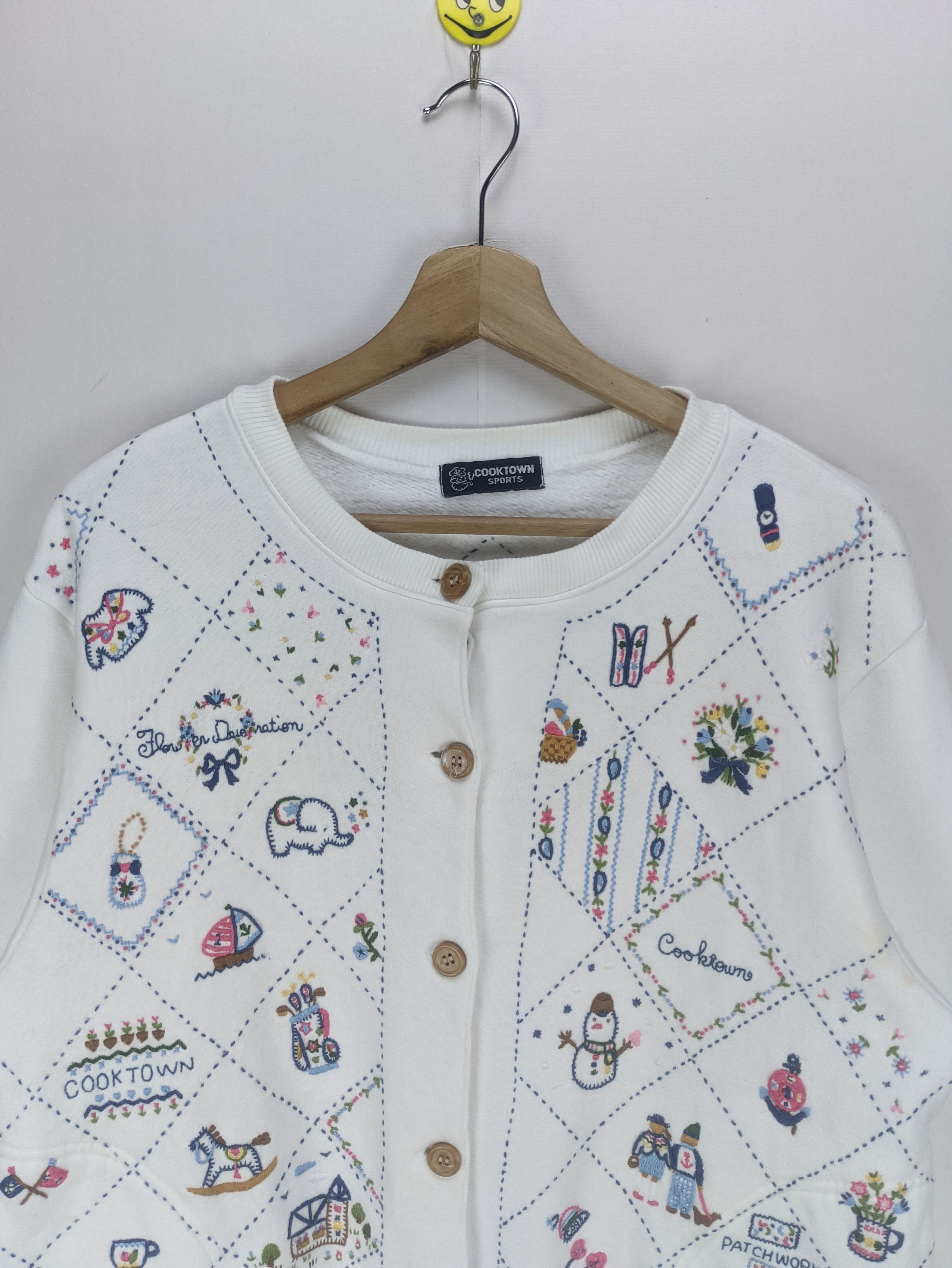 Japanese Brand Steals🔥Cardigan Jacket Embroidery Button Up Size M / US 6-8 / IT 42-44 - 6 Thumbnail