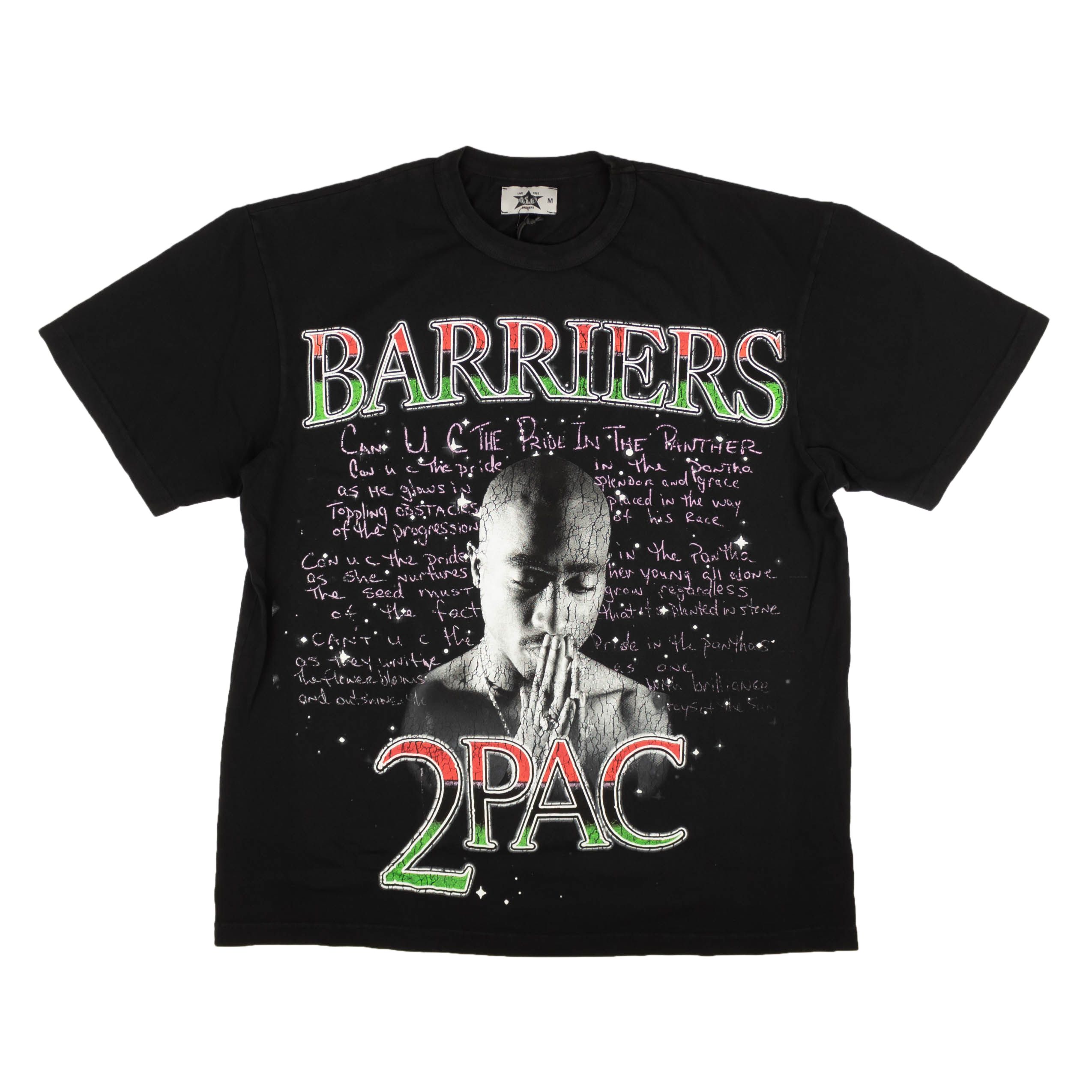 Pre-owned Barriers New  Black 2pac Short Sleeve T-shirt Size M In Multicolor