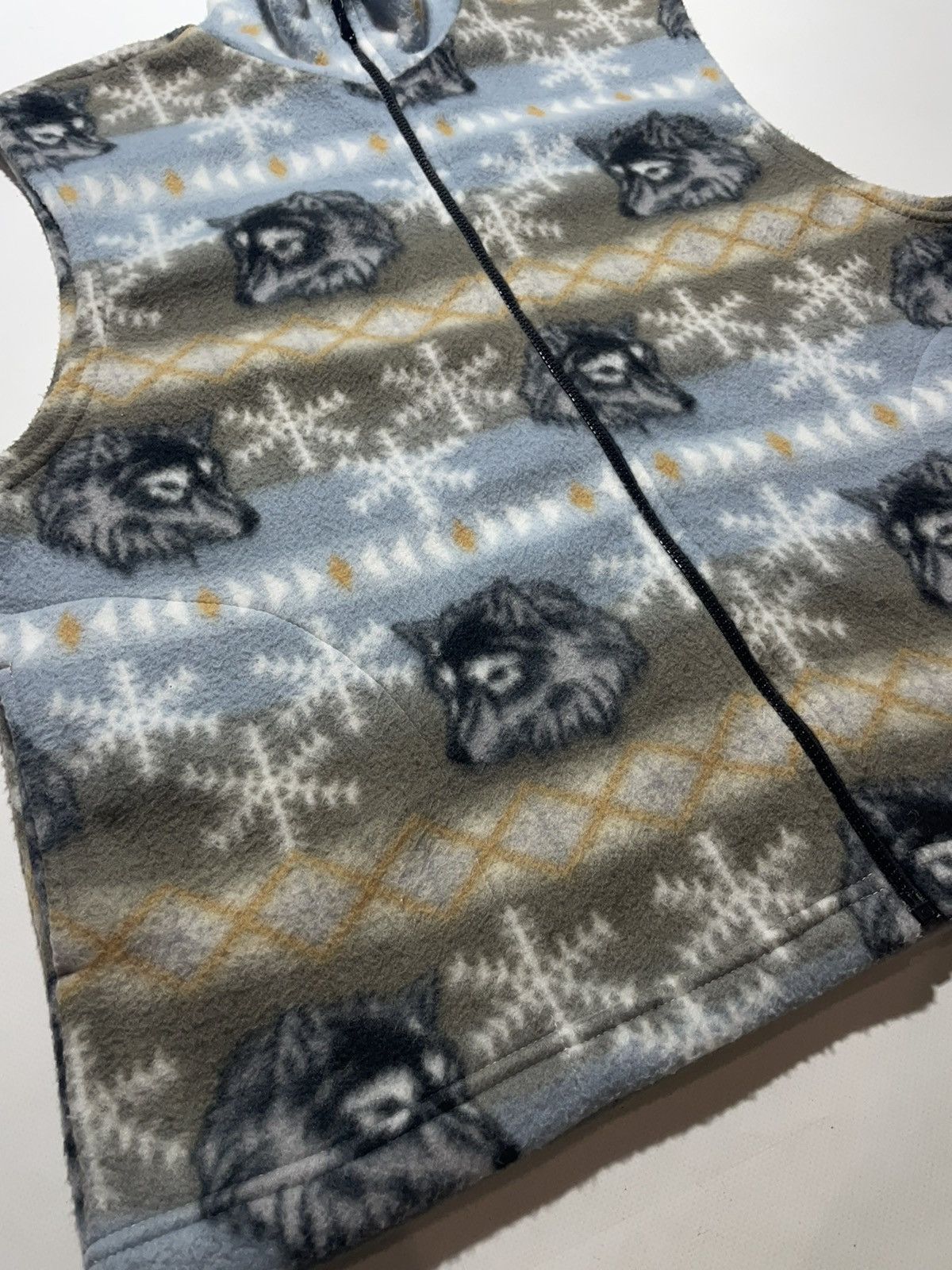 Vintage Vintage Printed Fleece Wolfs Vest Size US L / EU 52-54 / 3 - 3 Thumbnail