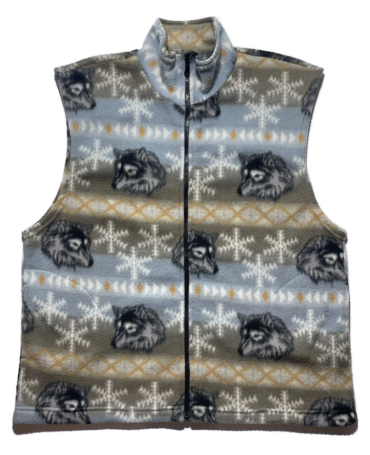 Vintage Vintage Printed Fleece Wolfs Vest Size US L / EU 52-54 / 3 - 1 Thumbnail