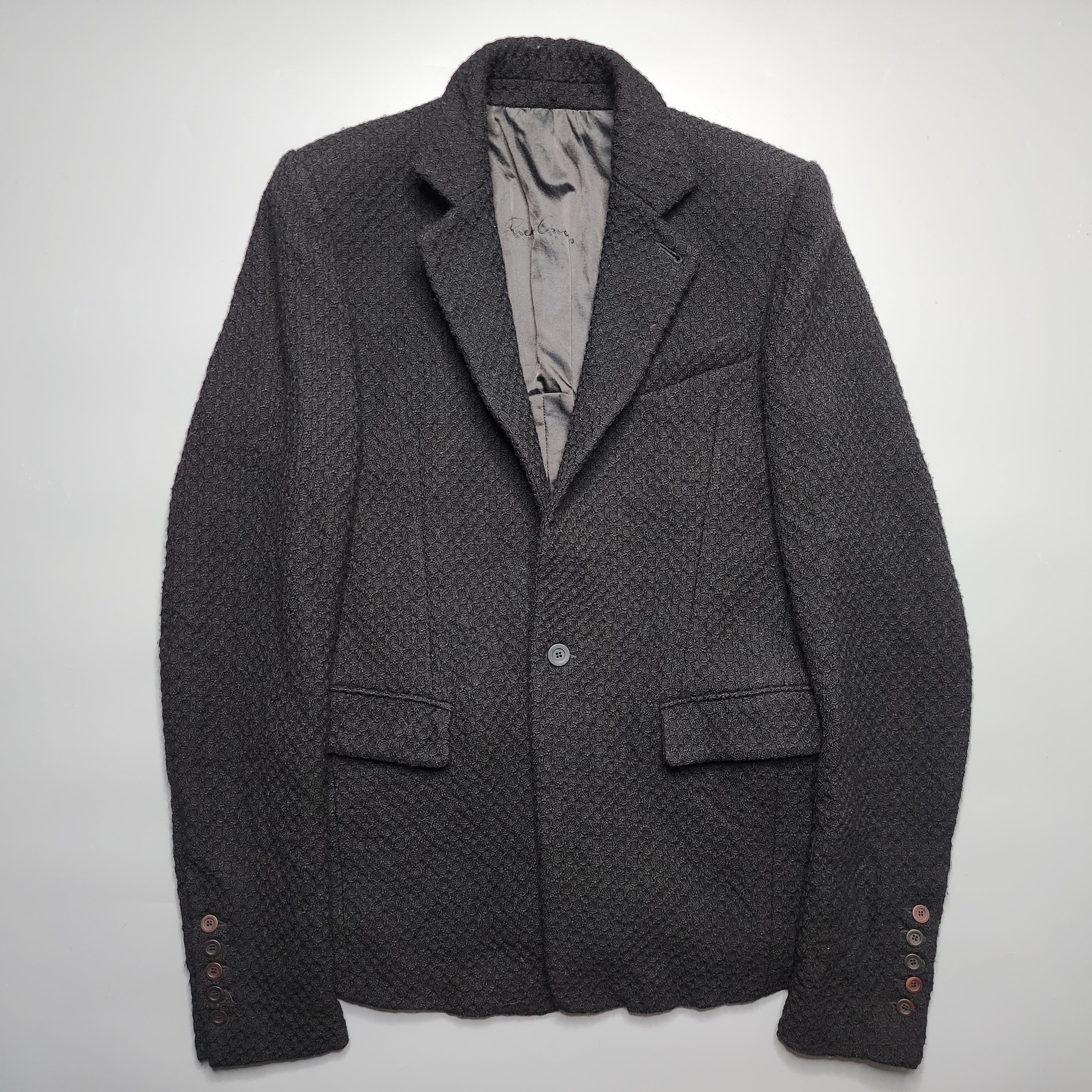 Rick Owens Rick Owens - Gleam Textured Wool Blazer w/ Mask Size 40R - 3 Thumbnail