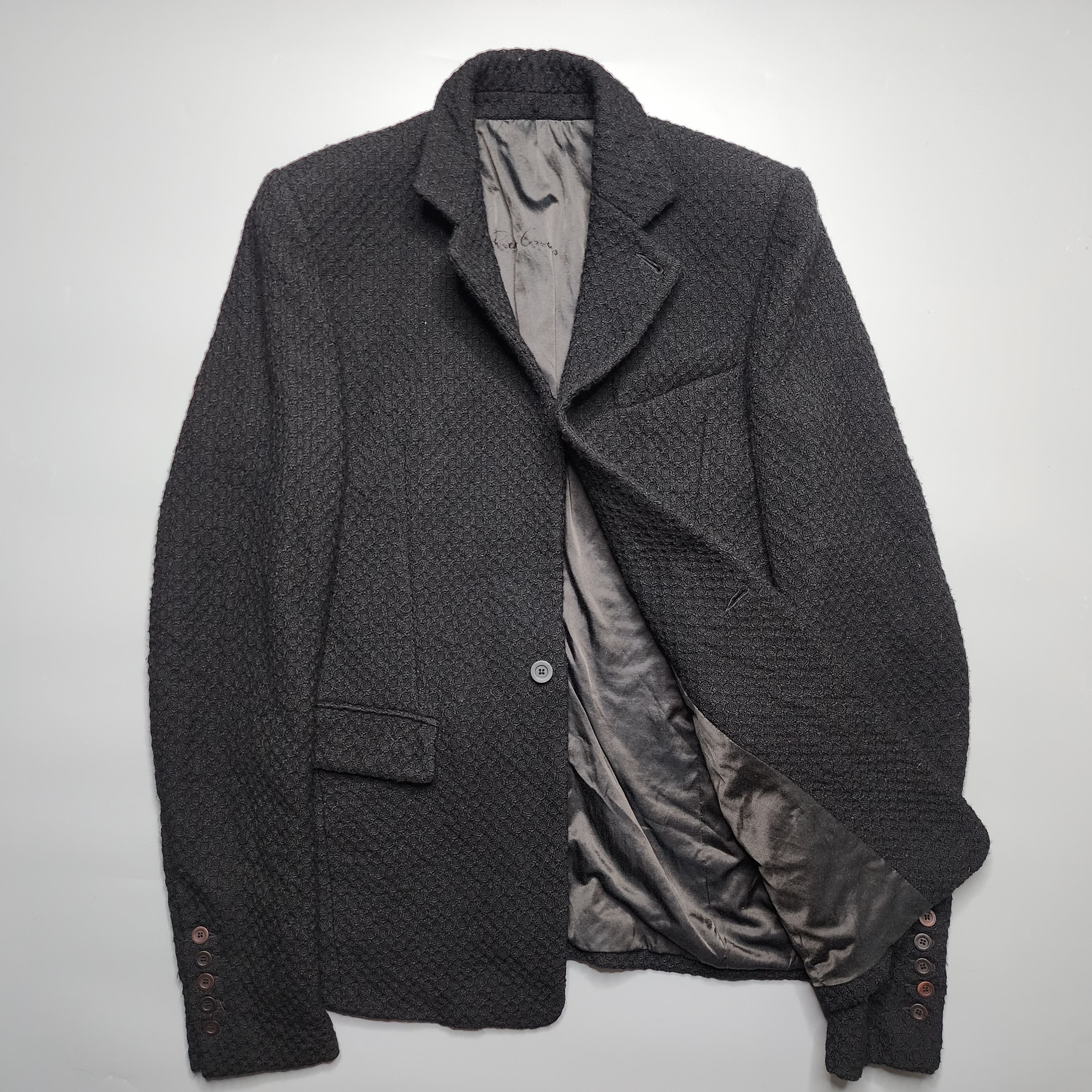 Rick Owens Rick Owens - Gleam Textured Wool Blazer w/ Mask Size 40R - 4 Thumbnail