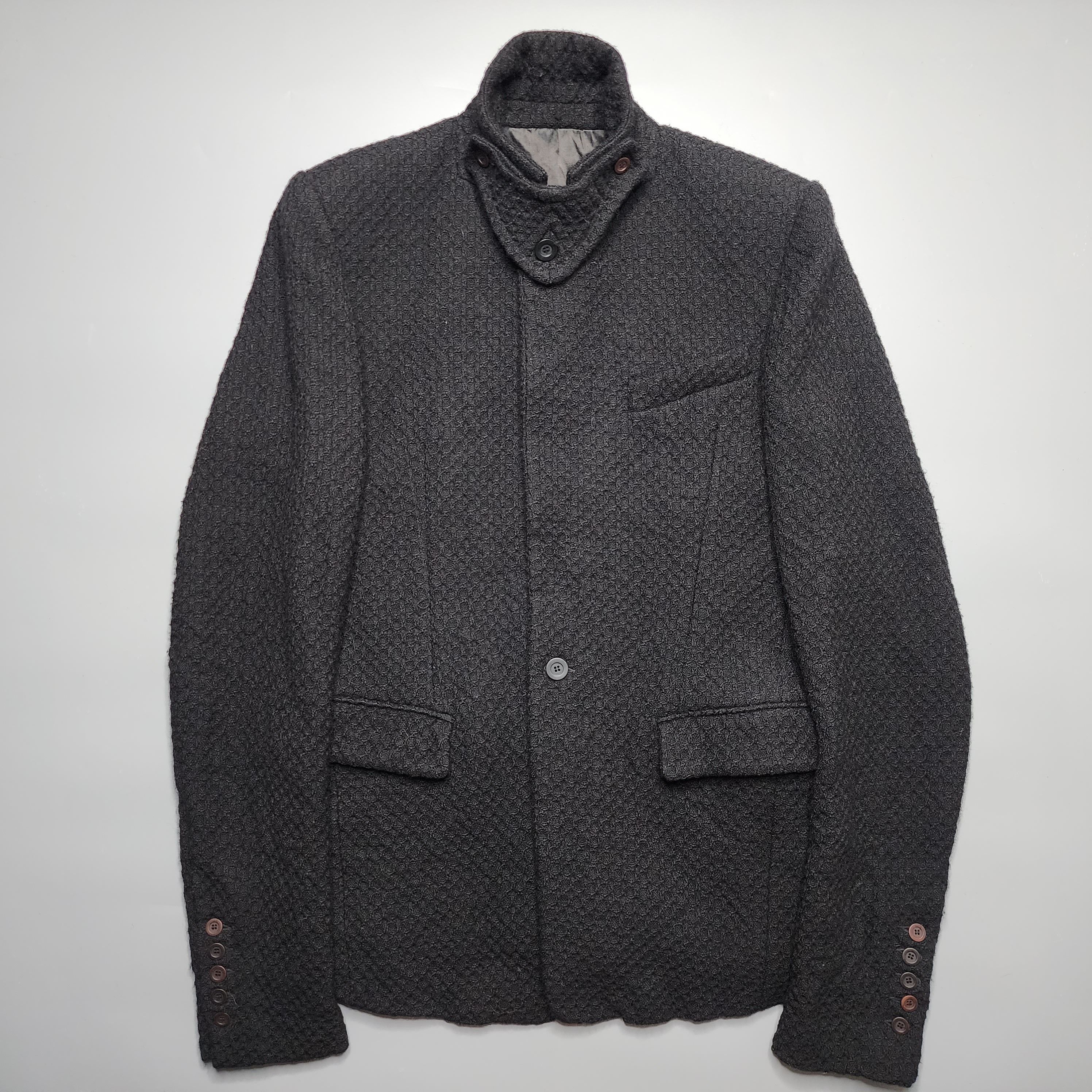Rick Owens Rick Owens - Gleam Textured Wool Blazer w/ Mask Size 40R - 1 Thumbnail