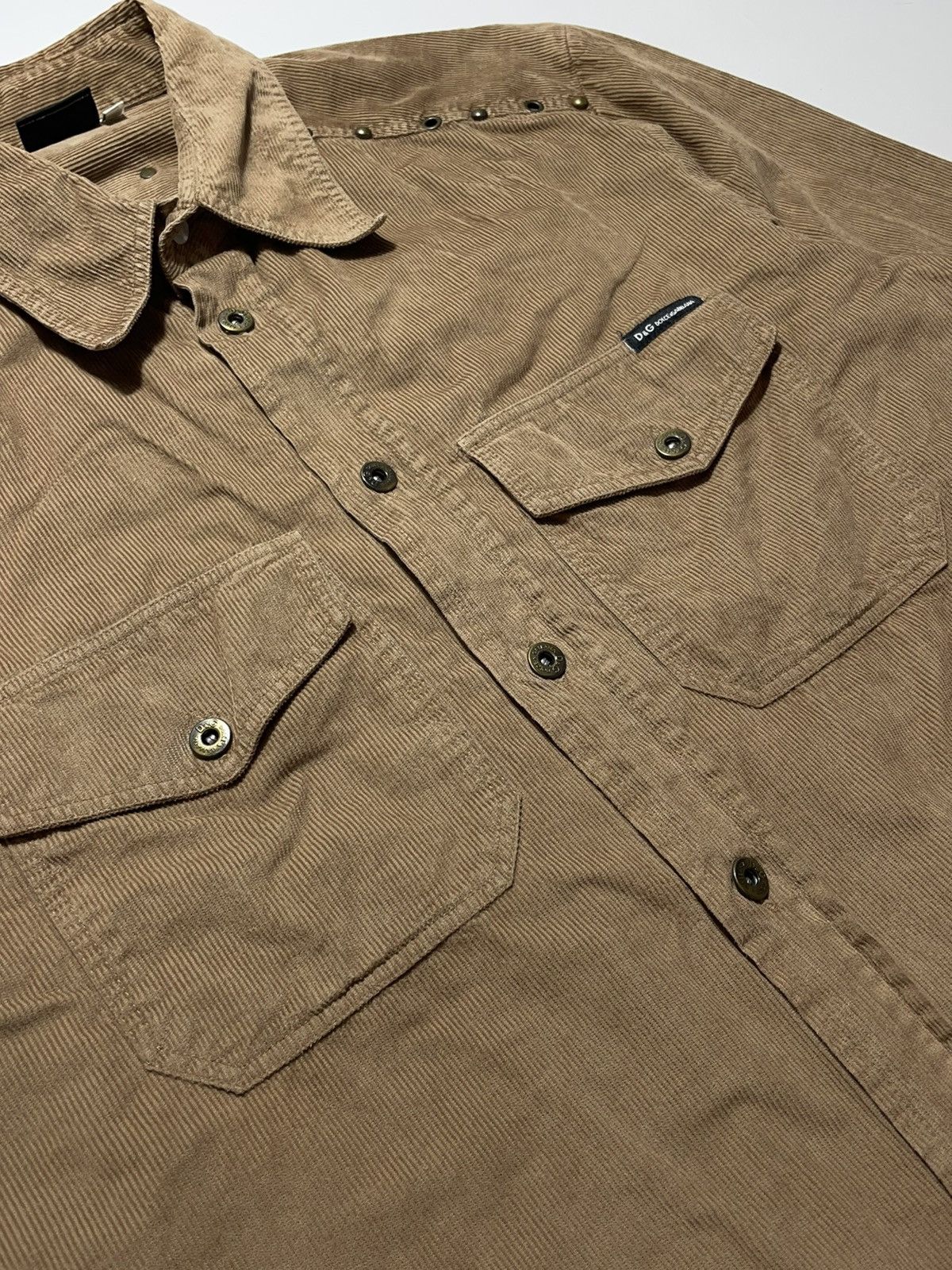 Dolce & Gabbana Dolce & Gabbana Vintage Corduroy Shirt Size US L / EU 52-54 / 3 - 3 Thumbnail
