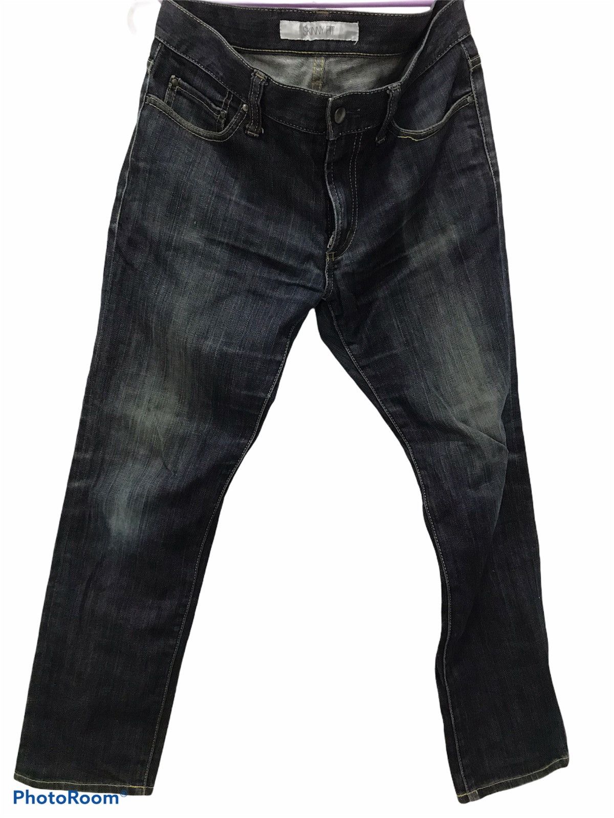 Japanese Brand Uniqlo Skinny Fit faded denim Jeans Size US 33 - 1 Thumbnail