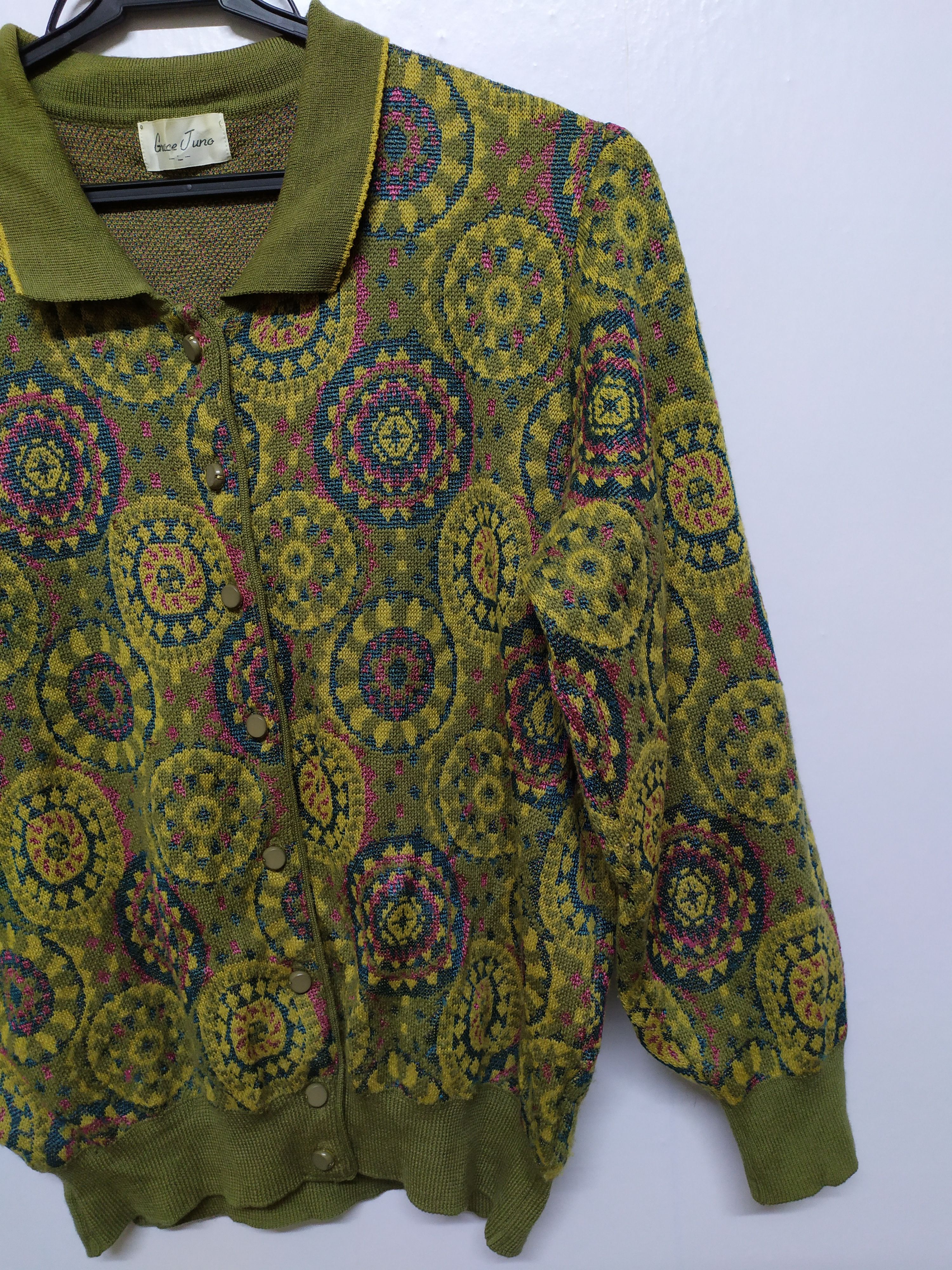 Aran Isles Knitwear × Japanese Brand GRACE JUNO MULTICOLOR KNITWEAR Size US S / EU 44-46 / 1 - 3 Thumbnail