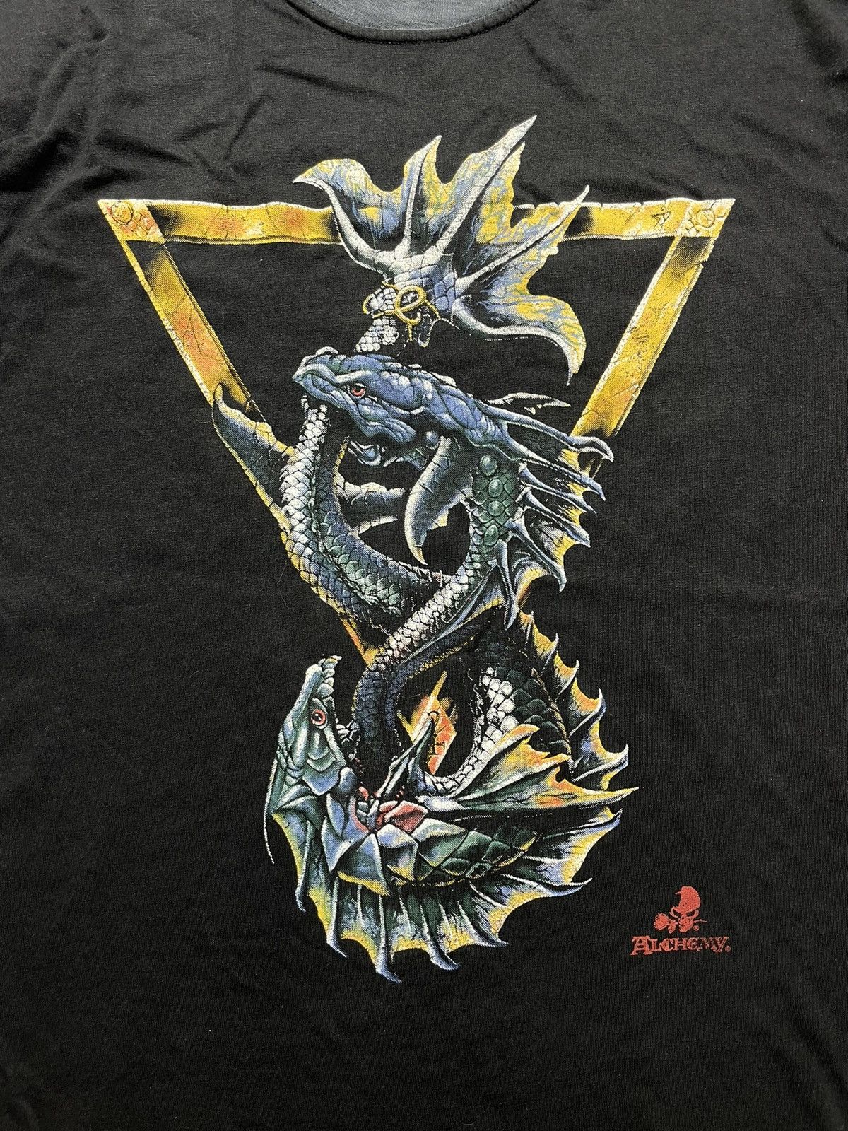 Vintage Alchemy Gothic Vintage Dragon Logo T-shirt Size US XL / EU 56 / 4 - 4 Thumbnail