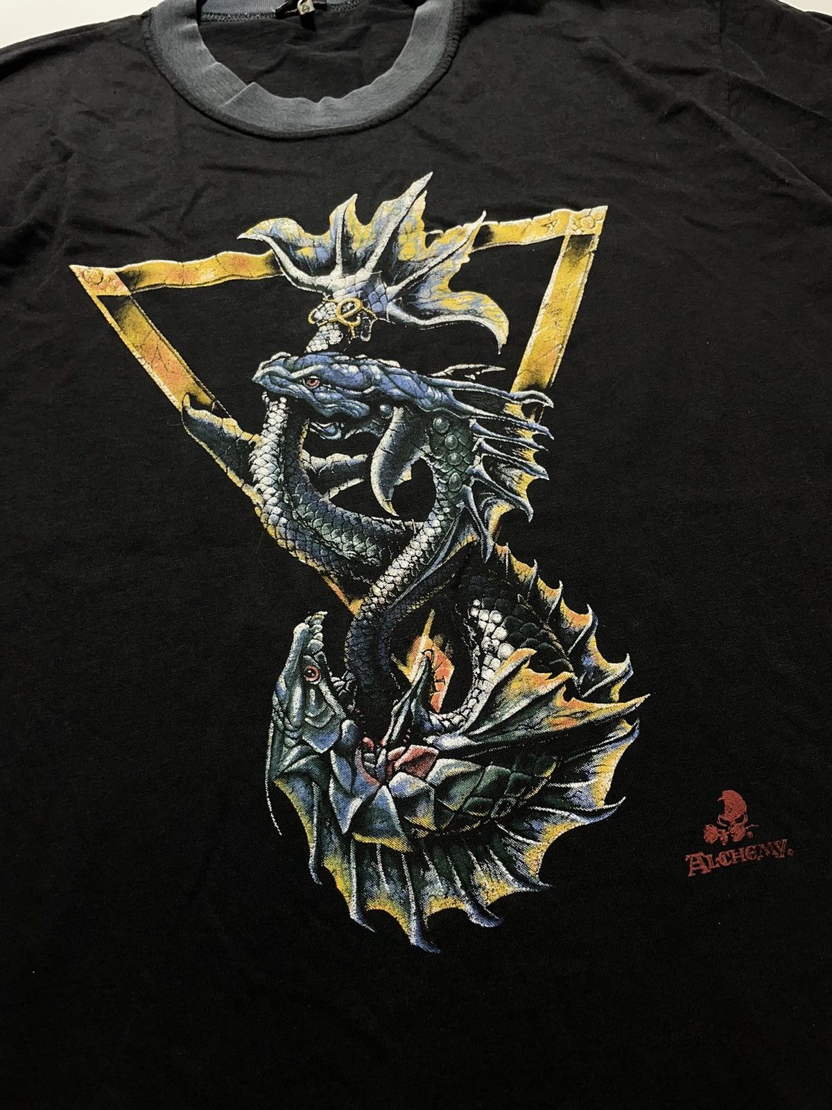 Vintage Alchemy Gothic Vintage Dragon Logo T-shirt Size US XL / EU 56 / 4 - 3 Thumbnail