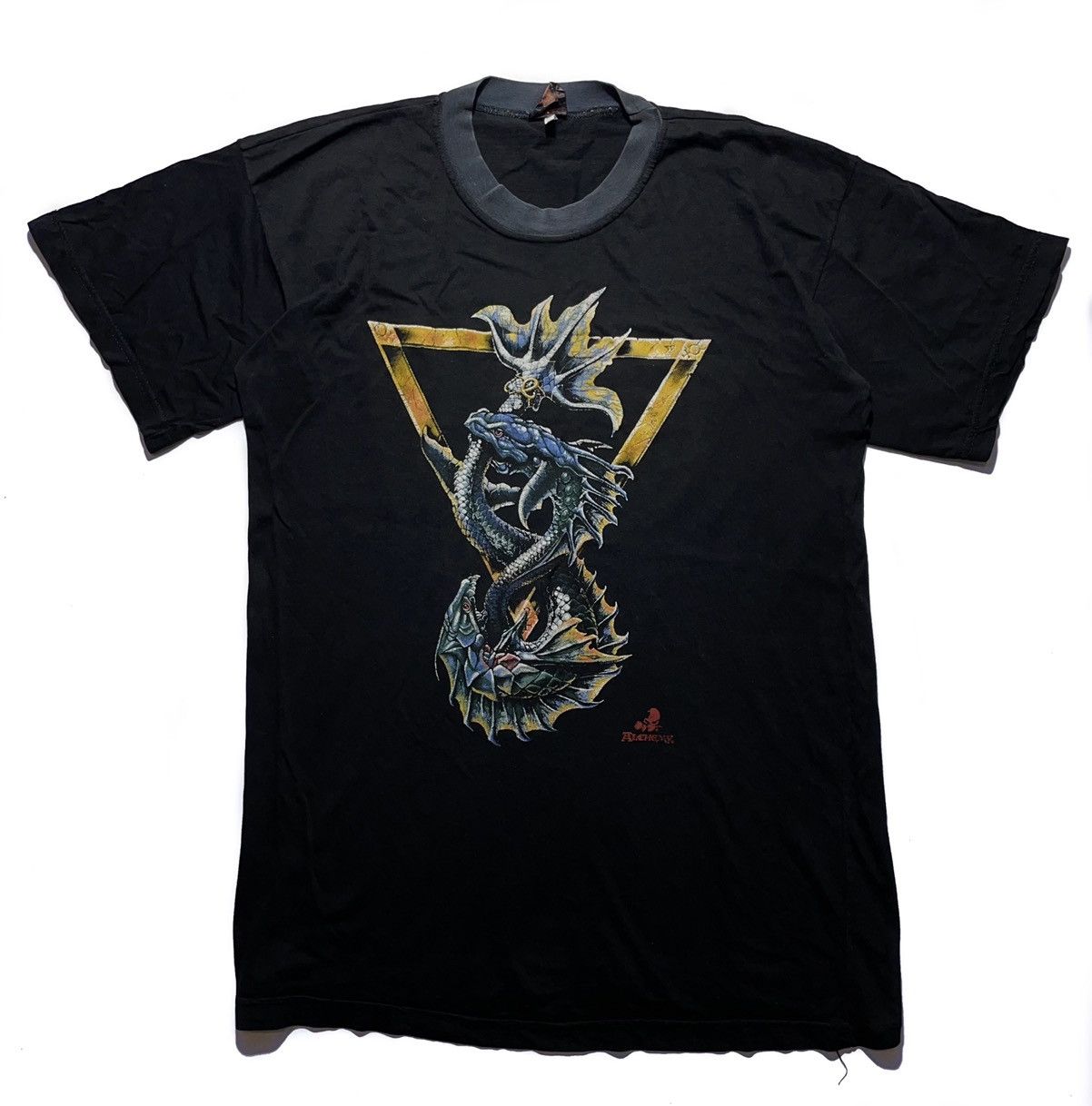 Vintage Alchemy Gothic Vintage Dragon Logo T-shirt Size US XL / EU 56 / 4 - 1 Thumbnail