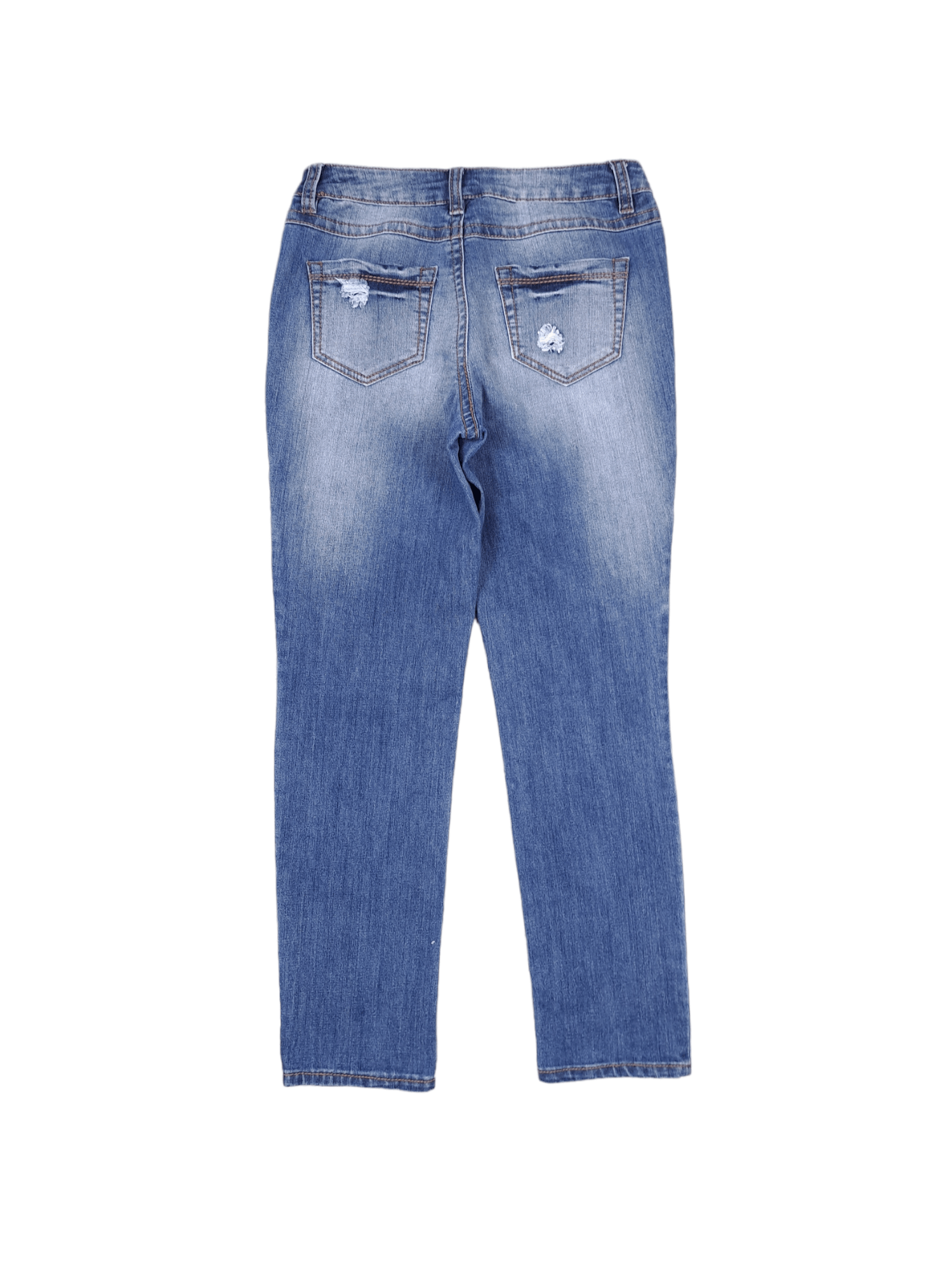Vintage 🔥 Vintage Patchwork Custom Denim Slim Jeans Women Size 28" / US 6 / IT 42 - 4 Thumbnail